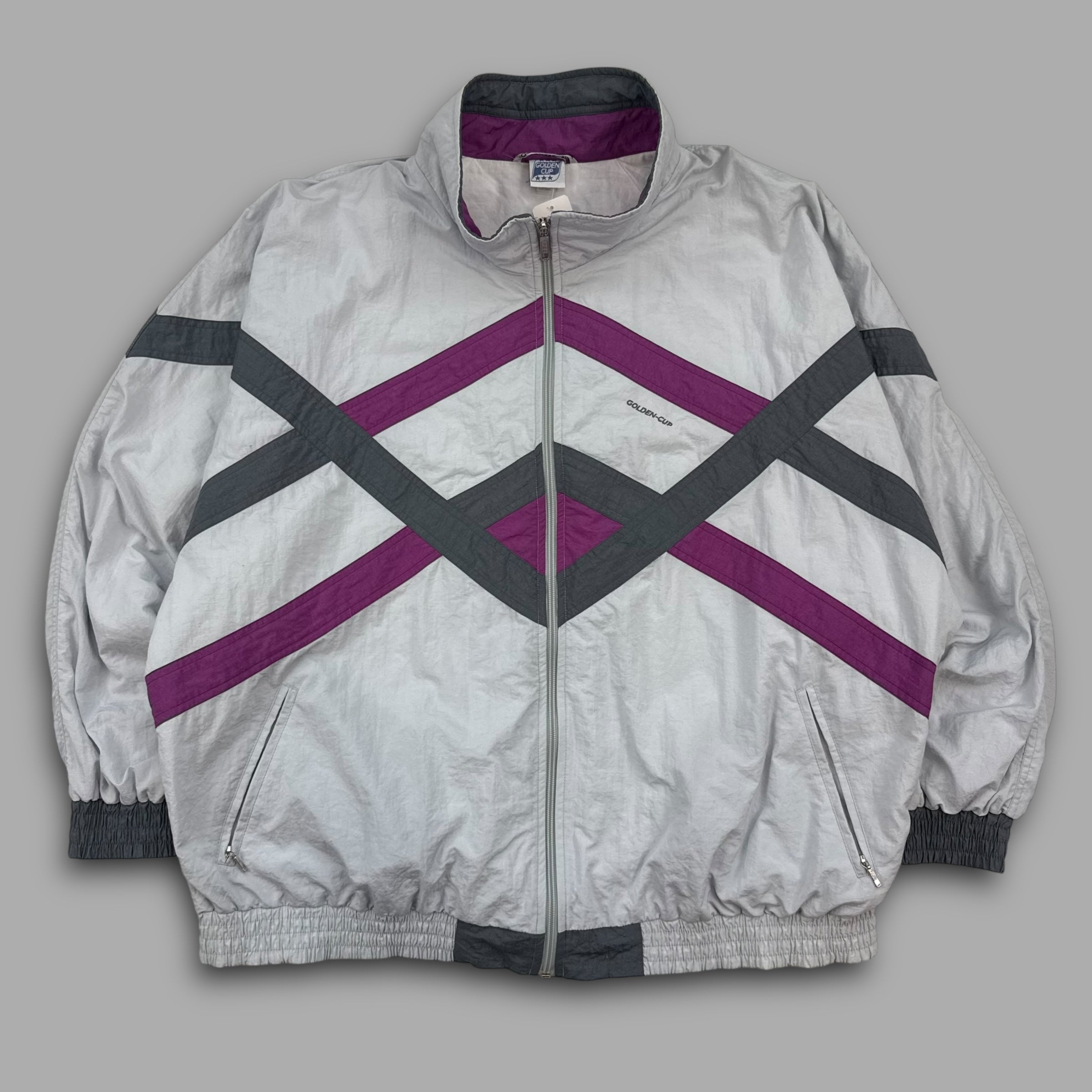 Golden cup 1990's boxy fit zip-up windbreaker (XL)