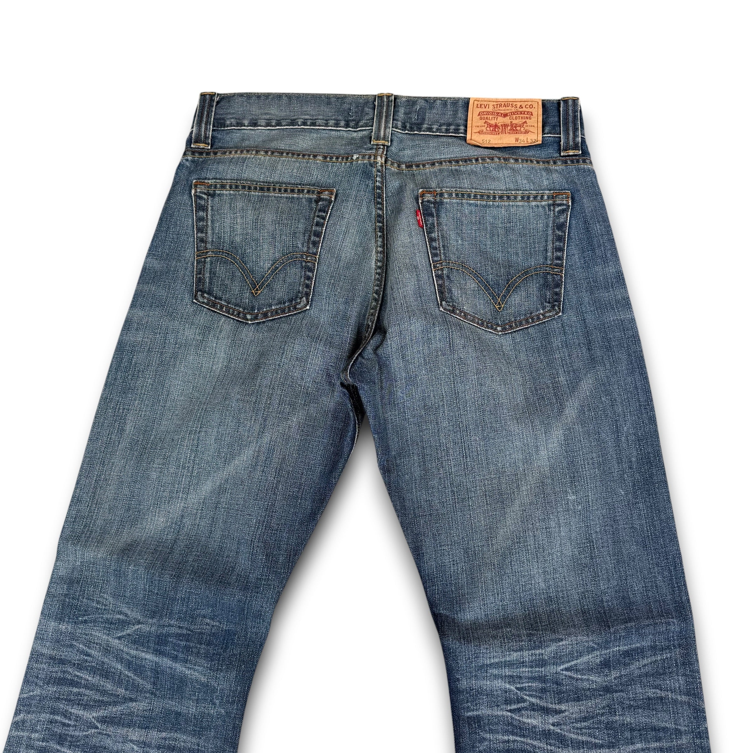 Levi's 512 2000's relaxed fit worn denim bootcut jeans (M-L)