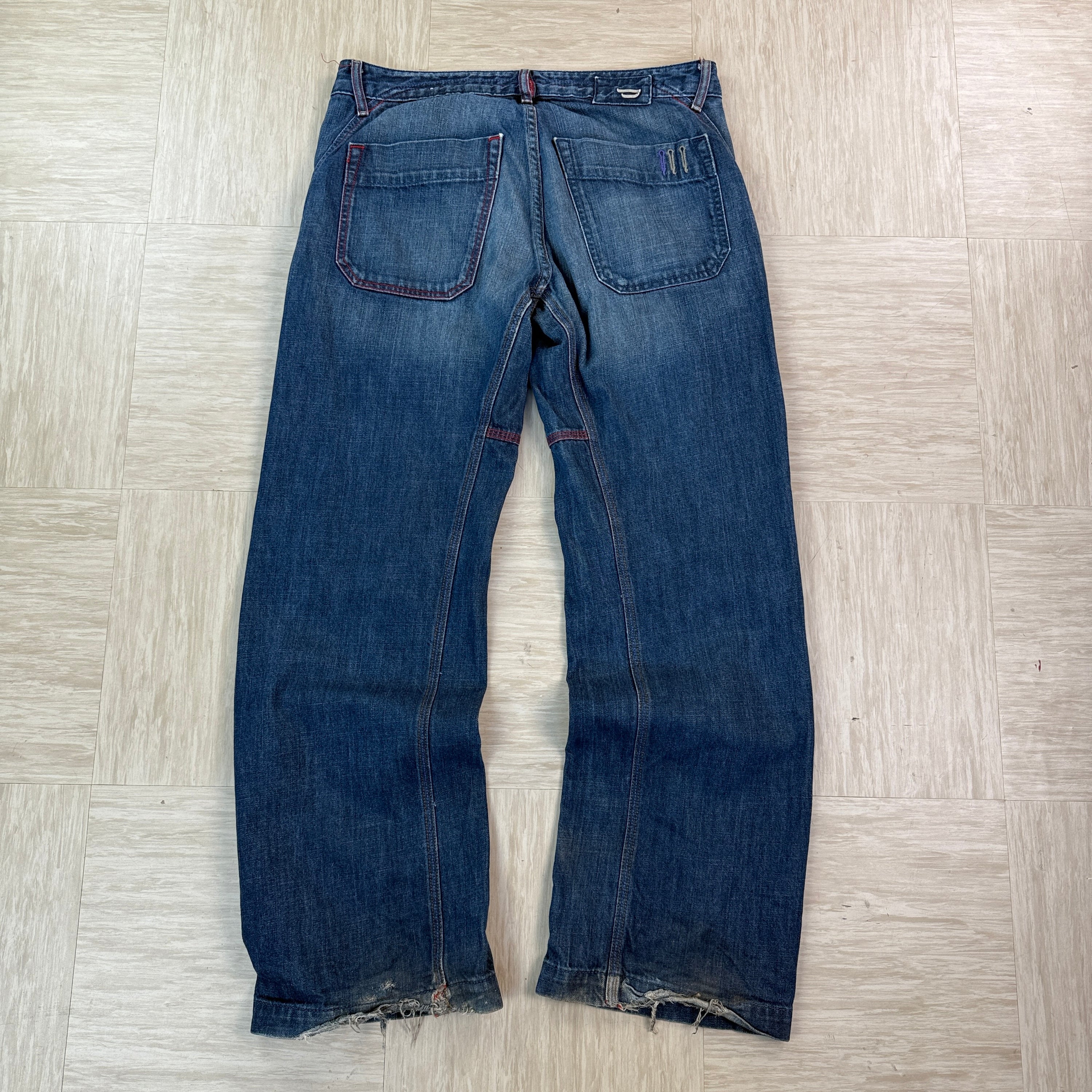 Diesel 2004 relaxed bootcut embroidered denim jeans (S)