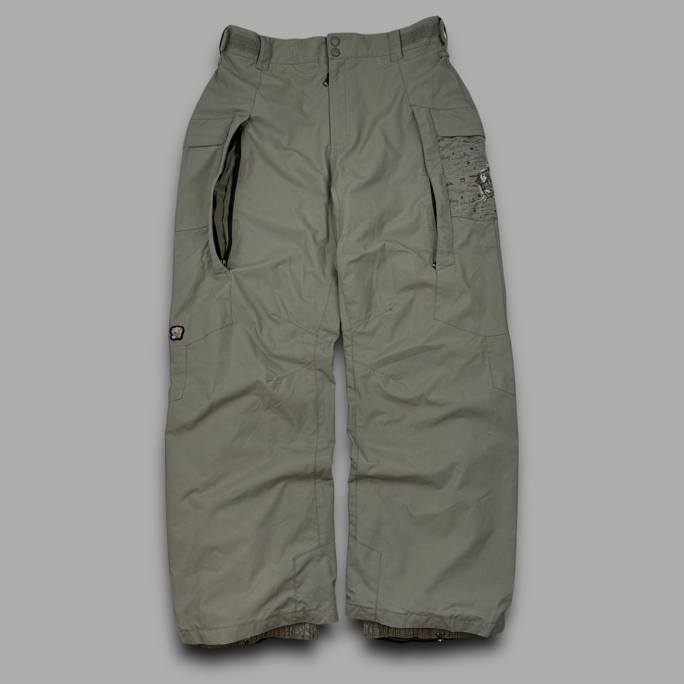 Quiksilver x-series 2000's technical baggy ski sallopettes (L)