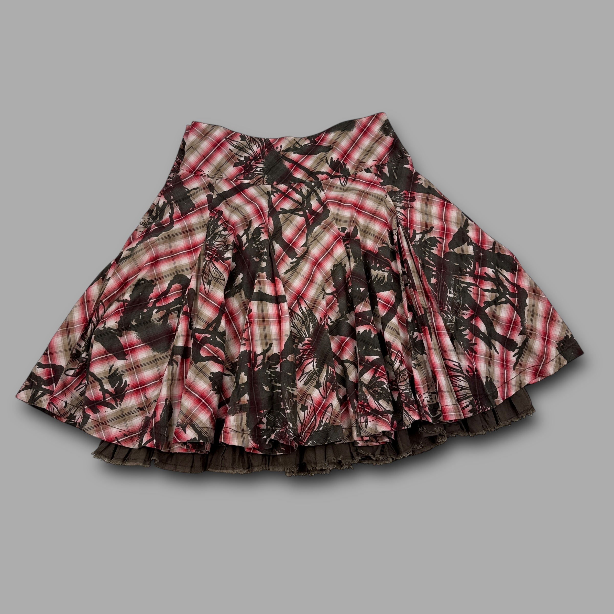 O'Neill 2000's plaid multi-layered midi skirt (XL) wms