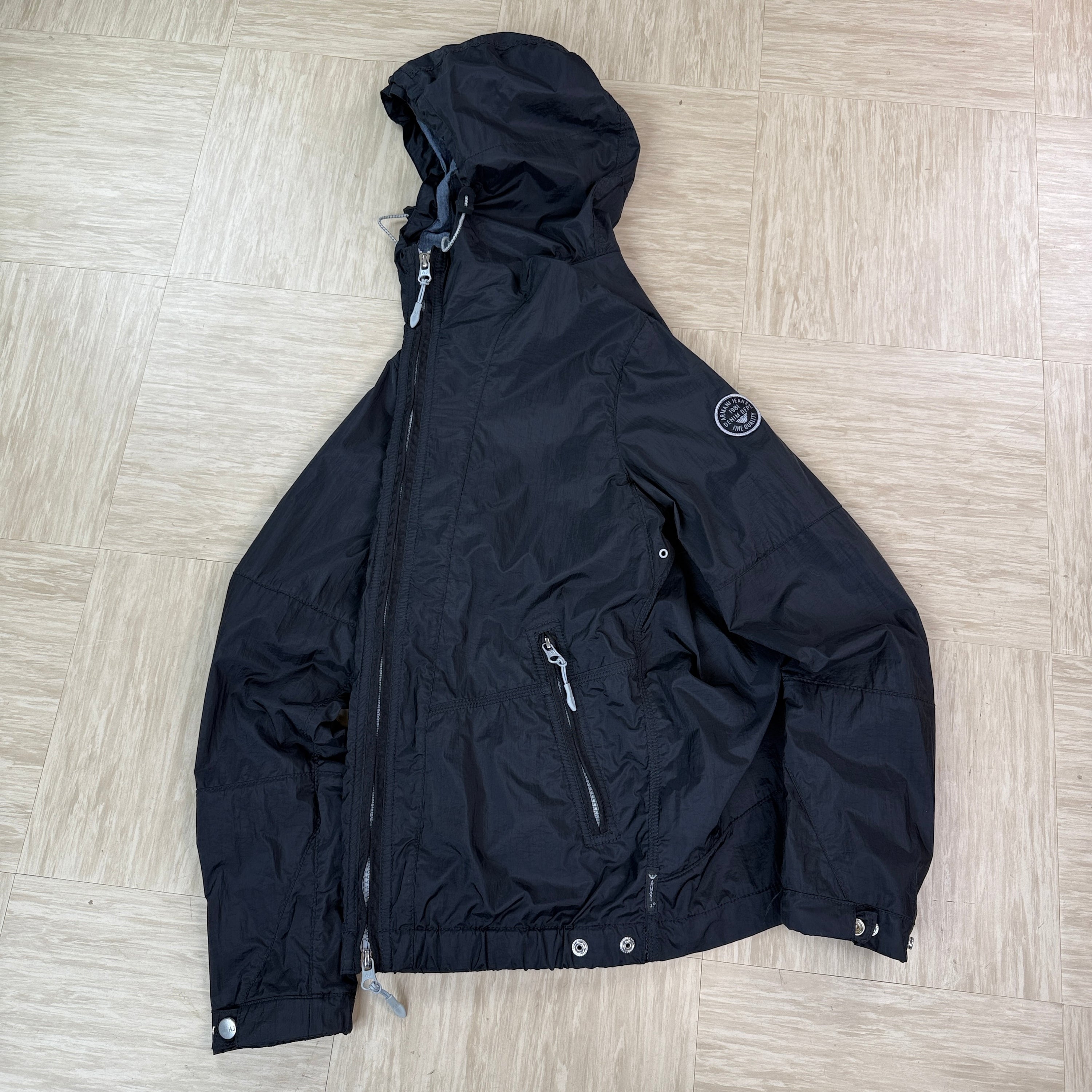 Armani jeans 2000's technical zip up nylon jacket (M)