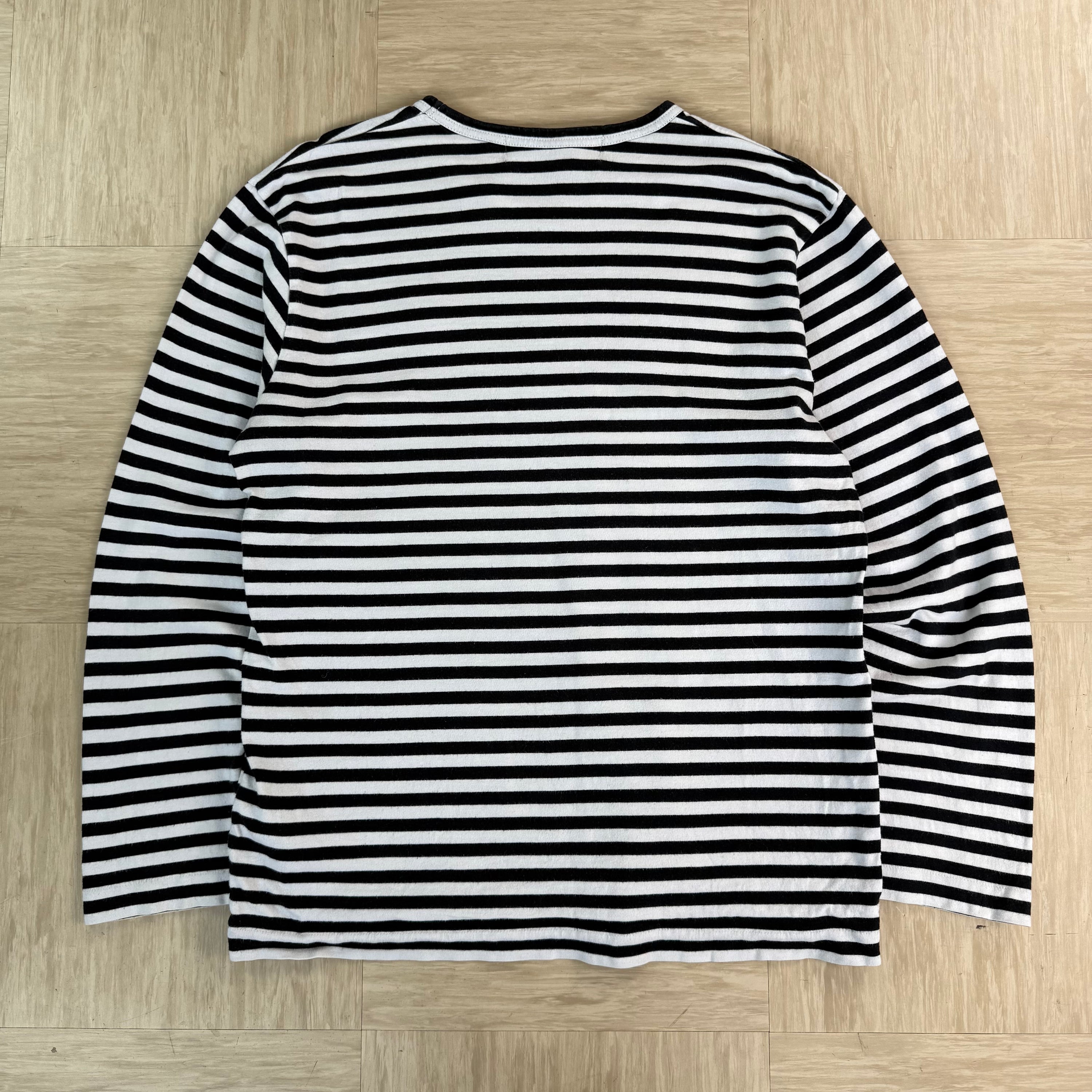 Comme des garçons 2000's play striped pullover long sleeve tee (L)