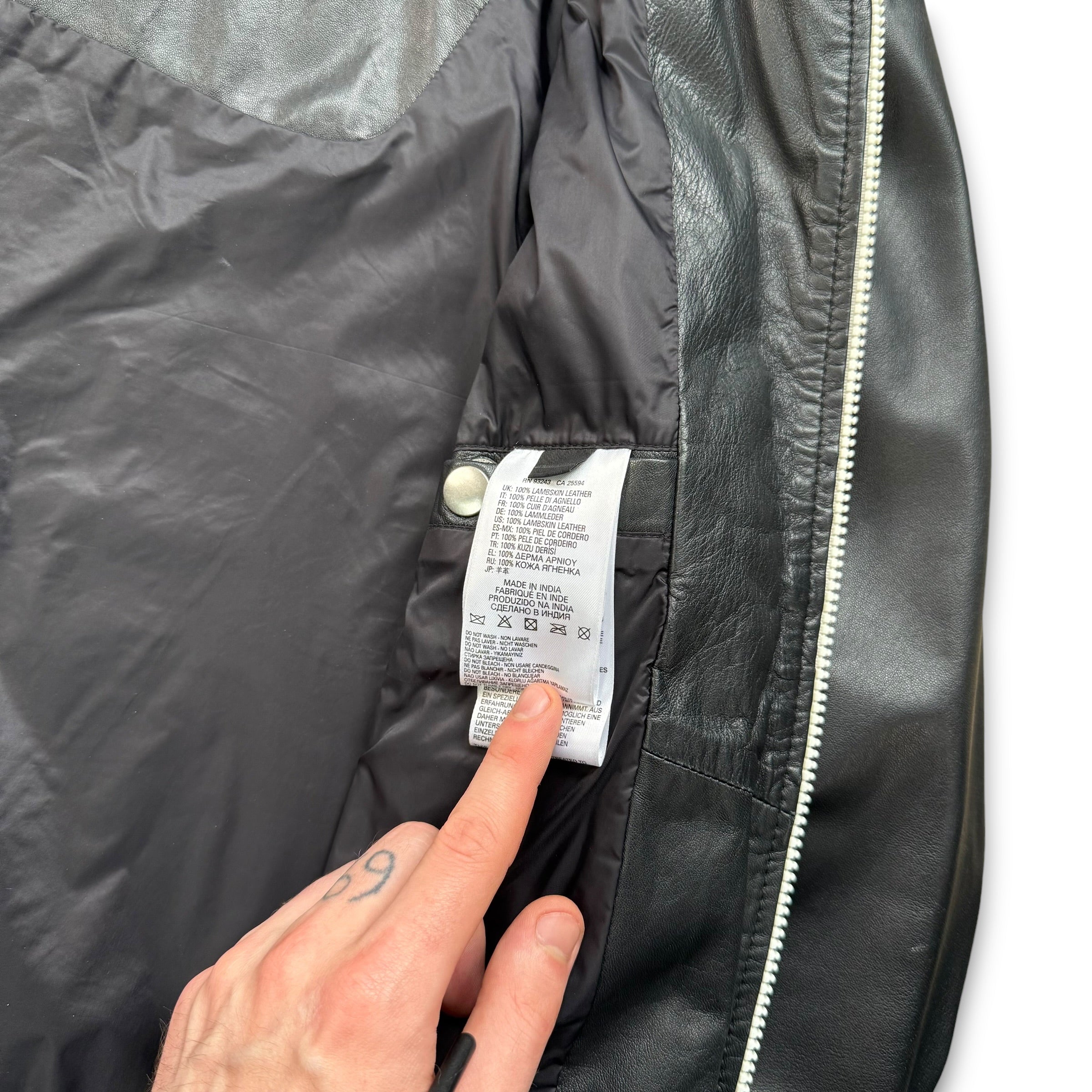 Diesel 2000's lamb skin leather zip up jacket (S)
