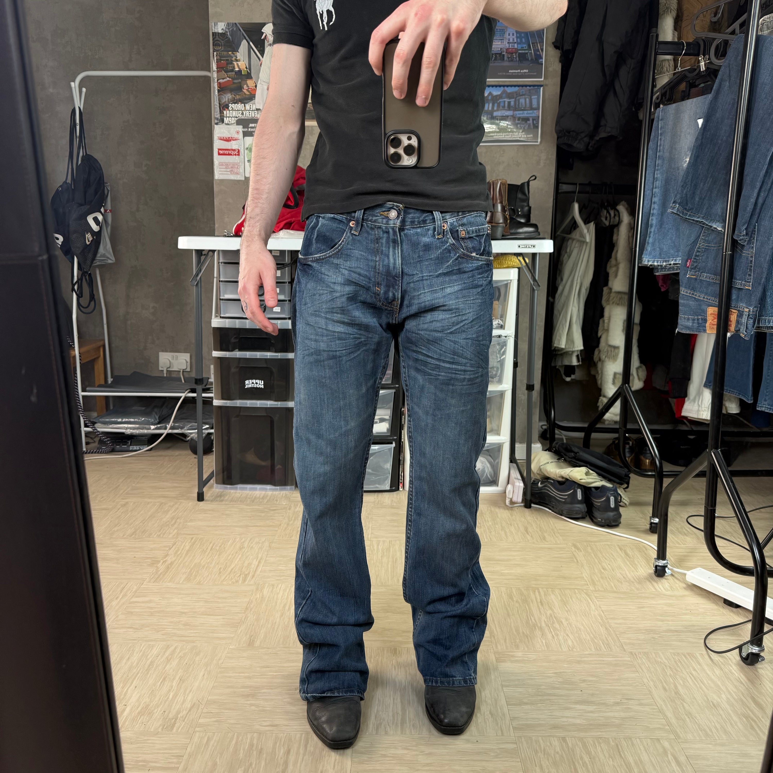 Levi's 507 2000's slim bootcut denim jeans (M)