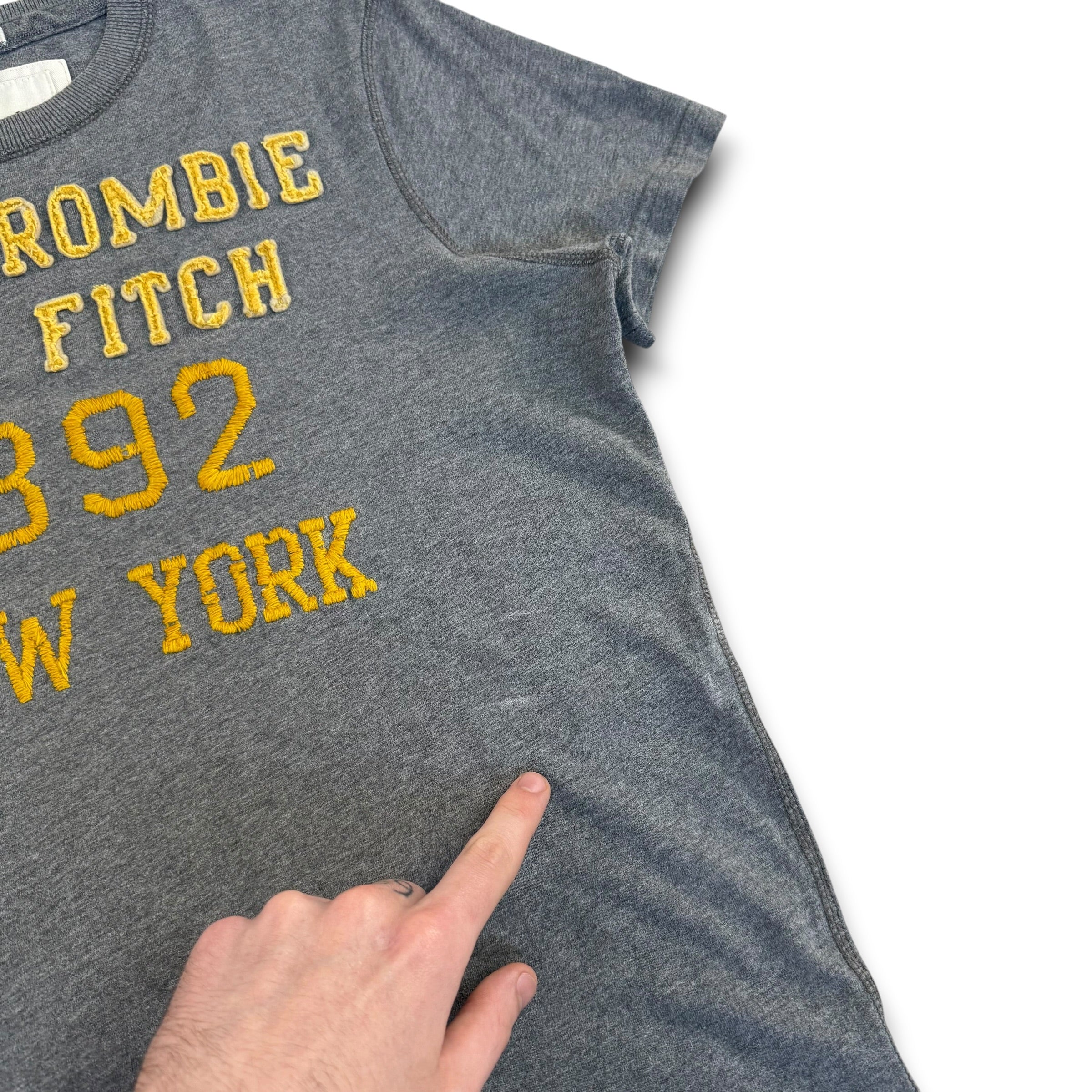 Abercrombie and fitch 2000's embroidered puff print muscle fit tee (M)