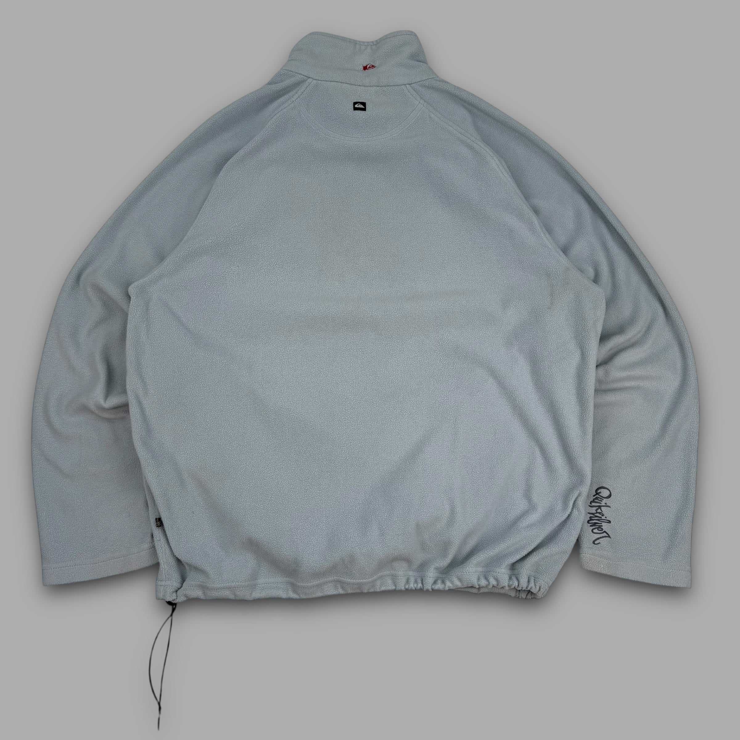 Quiksilver 2000's technical asymmetrical zip graphic spellout fleece (L)