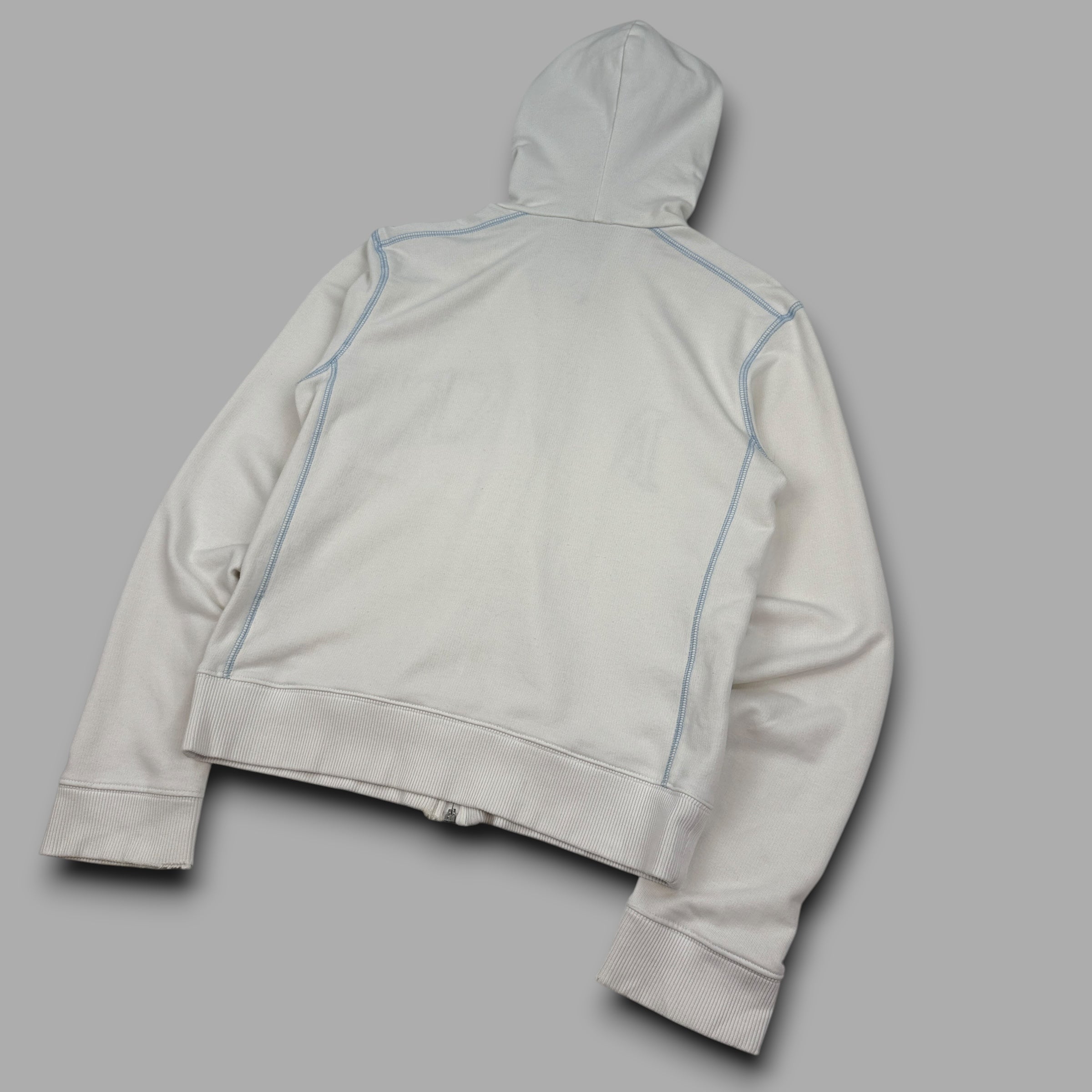 Nike 2000's spellout contrast stitch embroidered zip up hoodie (M) wms