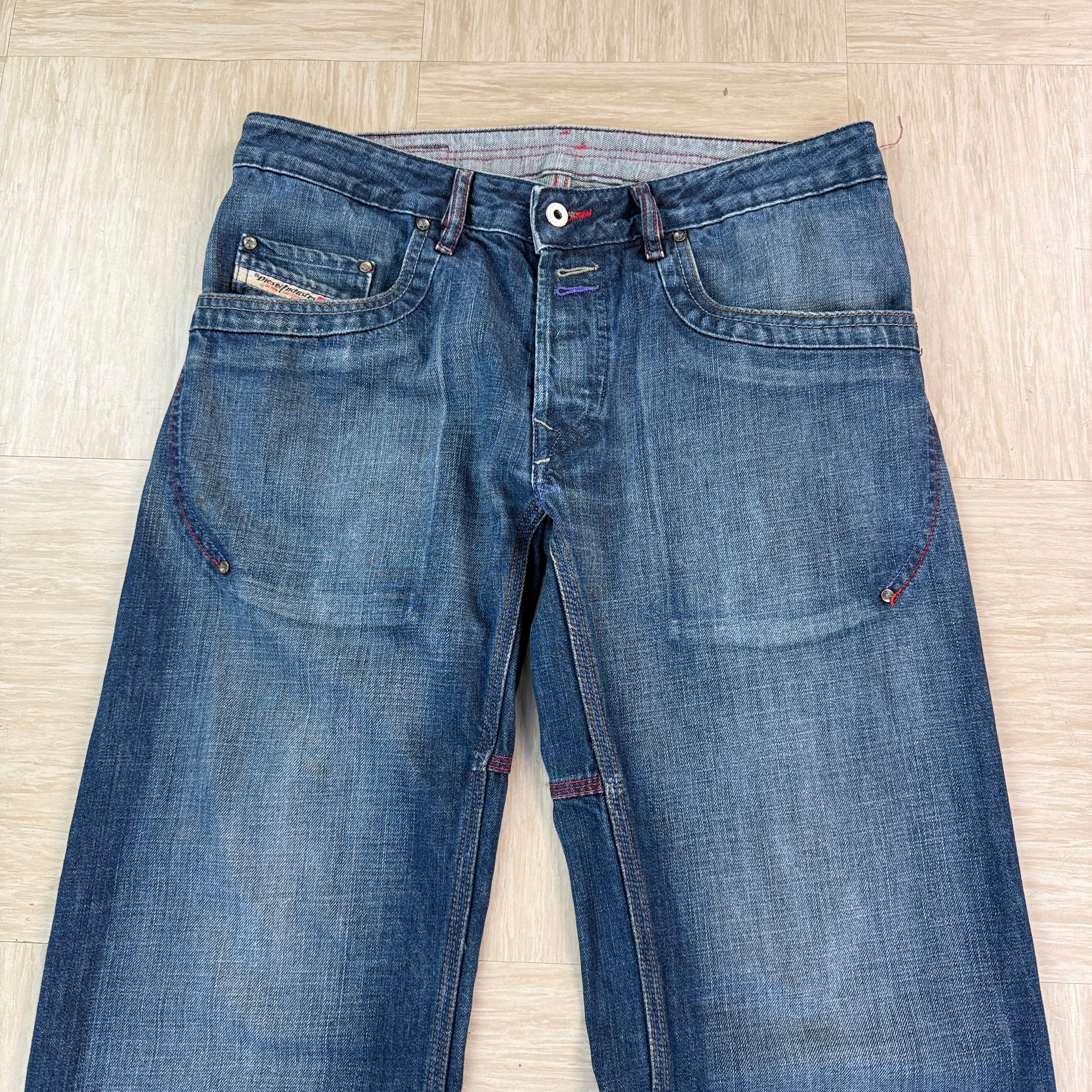 Diesel 2004 relaxed bootcut embroidered denim jeans (S)