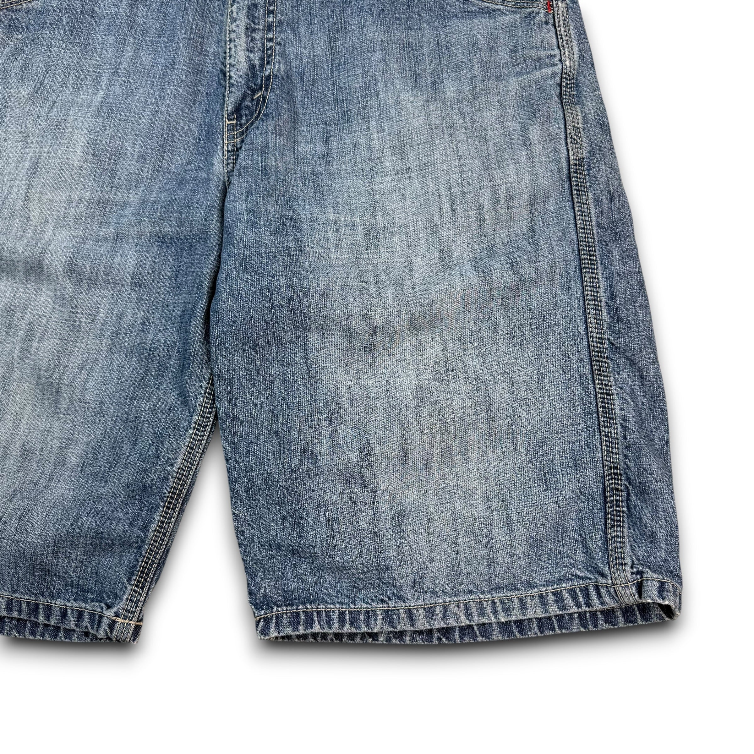 Levi's 2000's baggy faded denim contrast stitch worker shorts (S)
