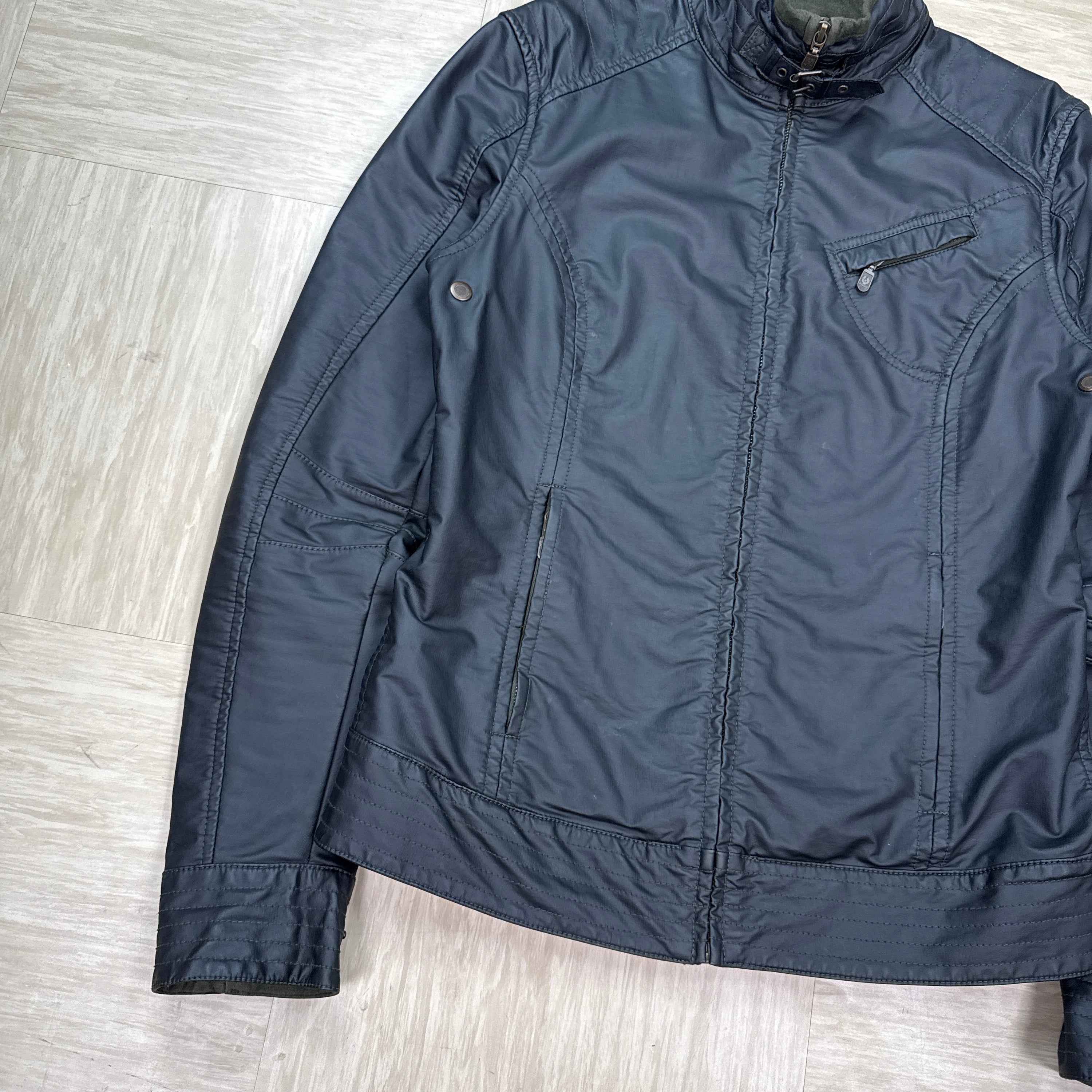Belstaff 1990's technical leather pre v racer biker jacket (S)