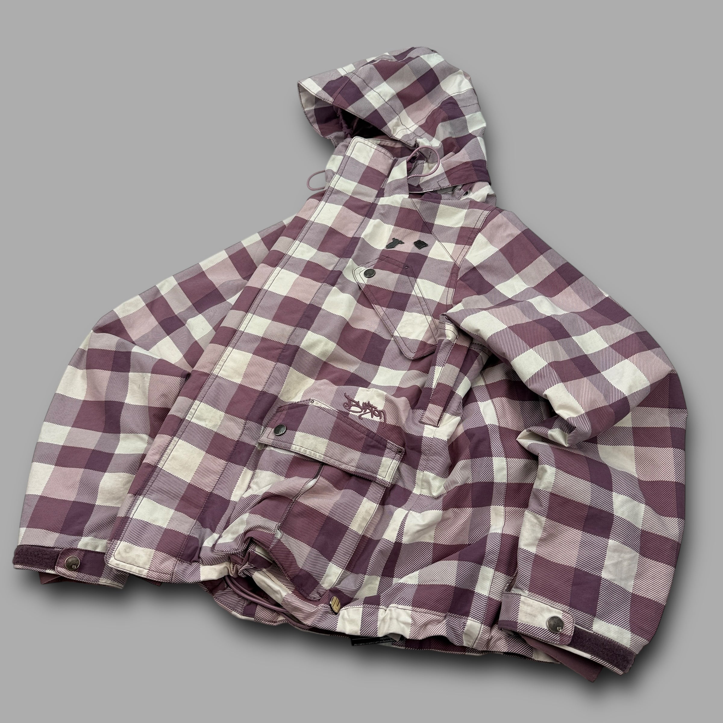 Burton 2000's technical plaid fleece lined ski jacket (M) wms