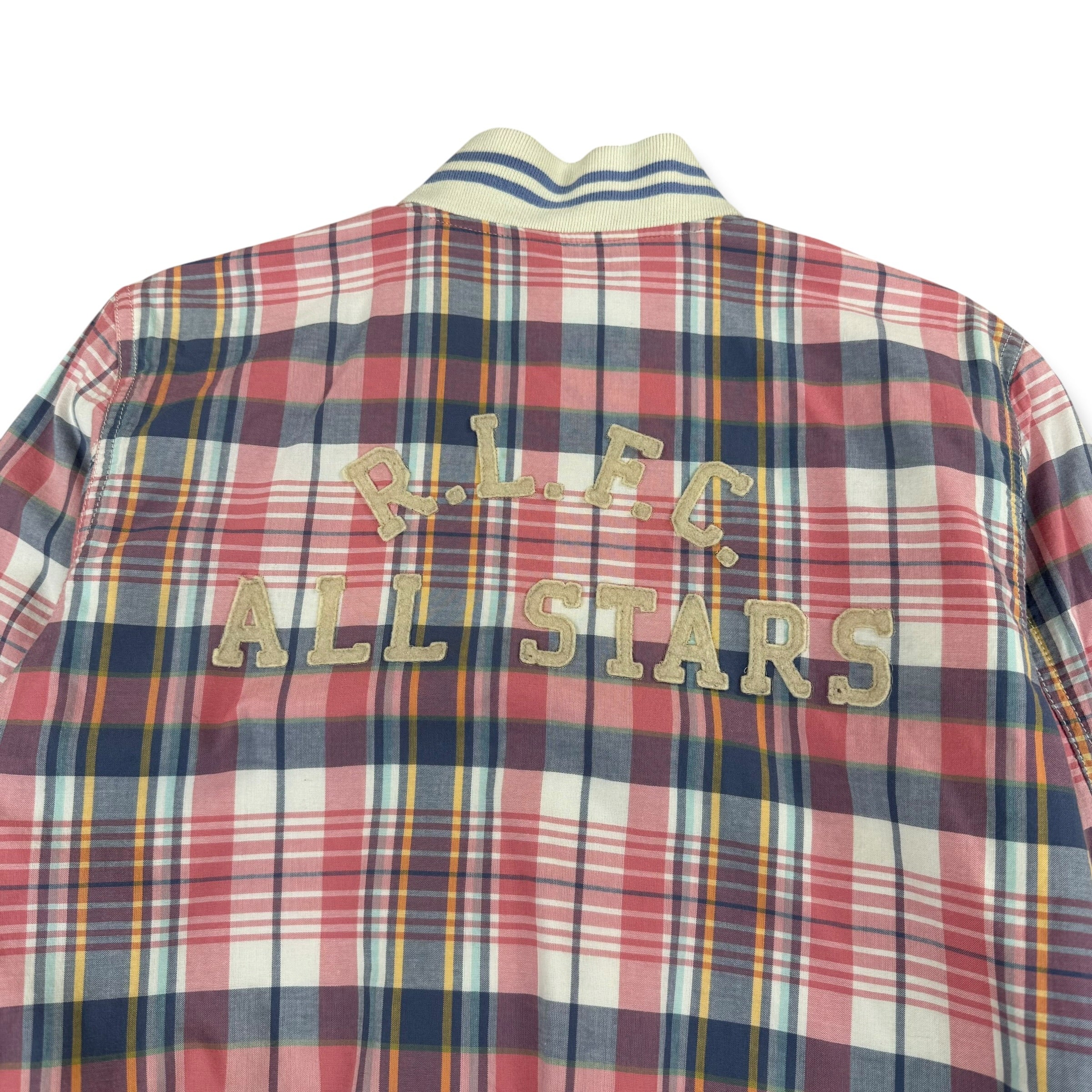 Ralph Lauren 2000's plaid cropped zip up track jacket (XS)
