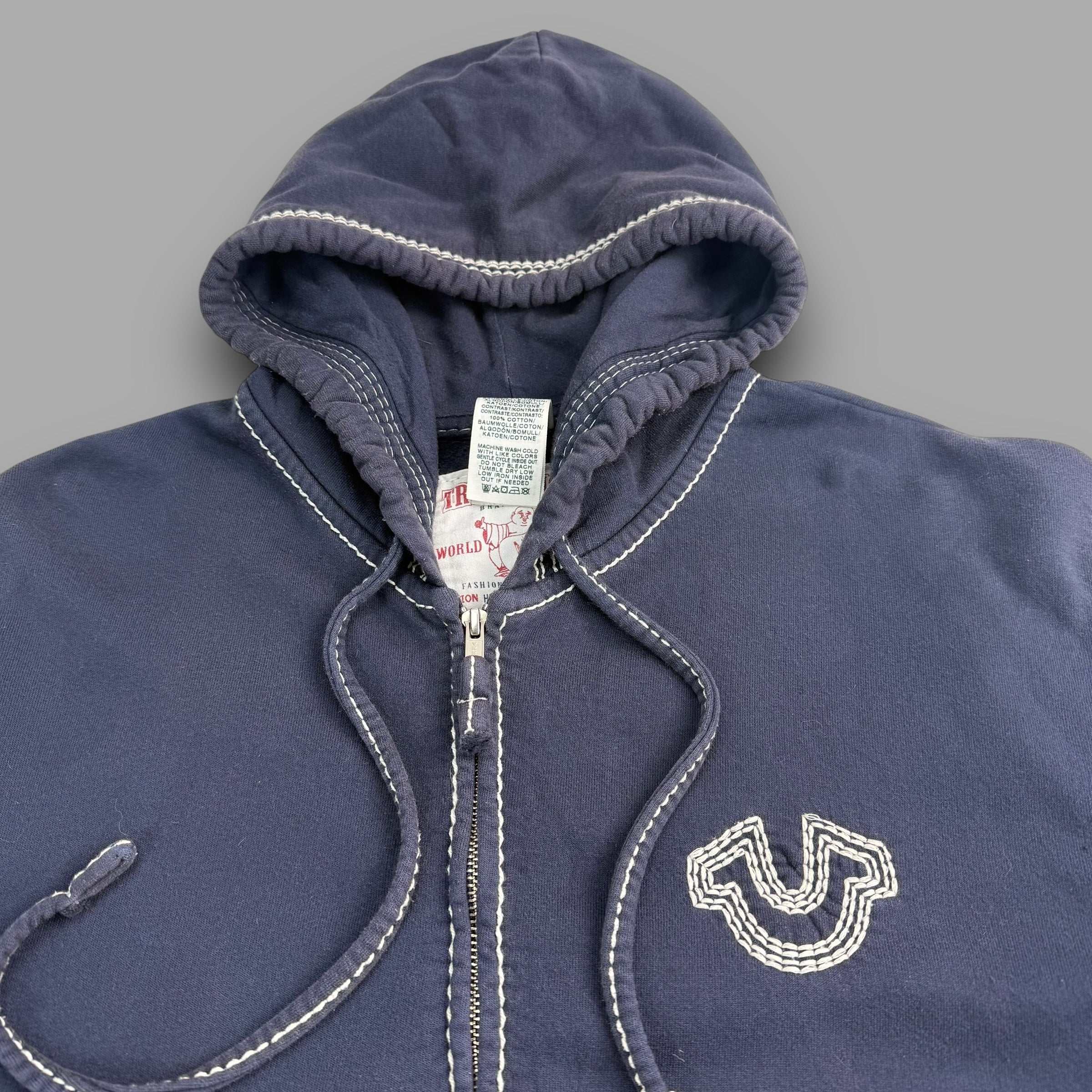 True religion 2000's big stitch full-zip hoodie (XL)