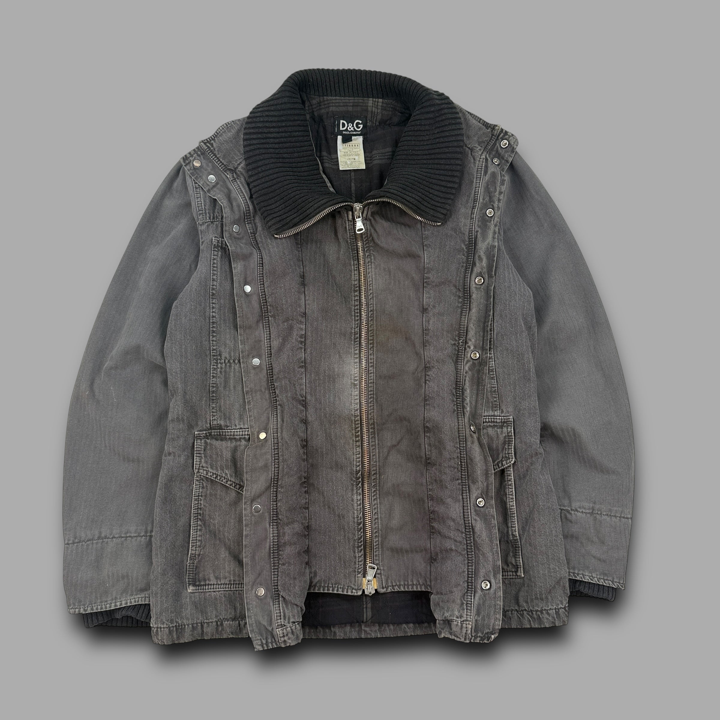 Dolce & Gabbana 2000's multi-pocket dual closure jacket (L)