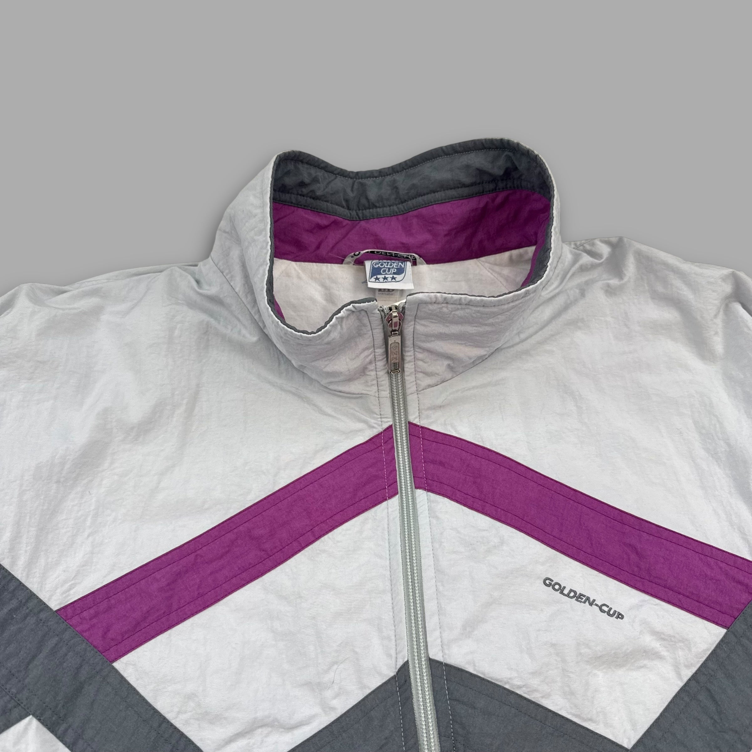 Golden cup 1990's boxy fit zip-up windbreaker (XL)