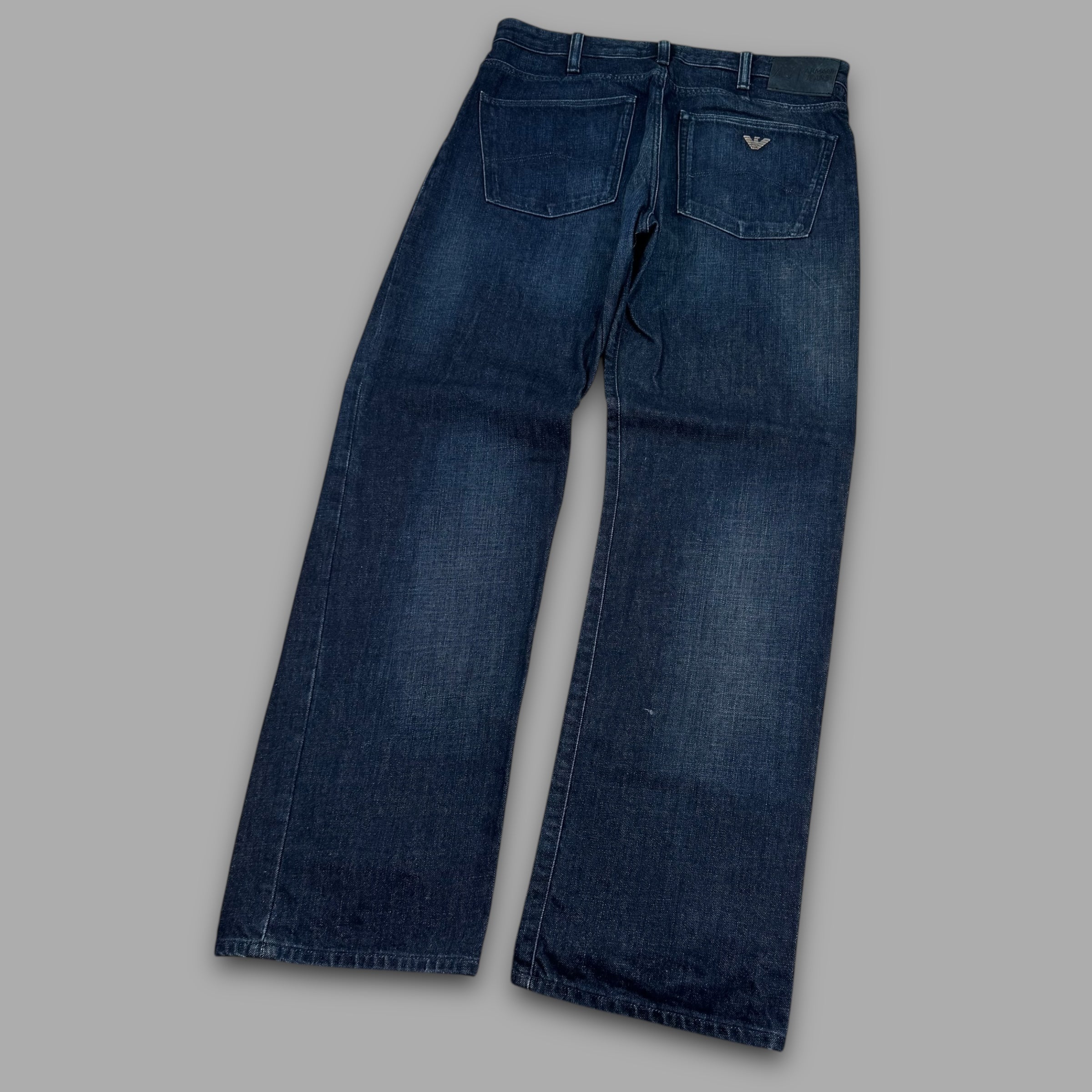 Armani 2000's dark denim relaxed straight fit jeans (S-M)
