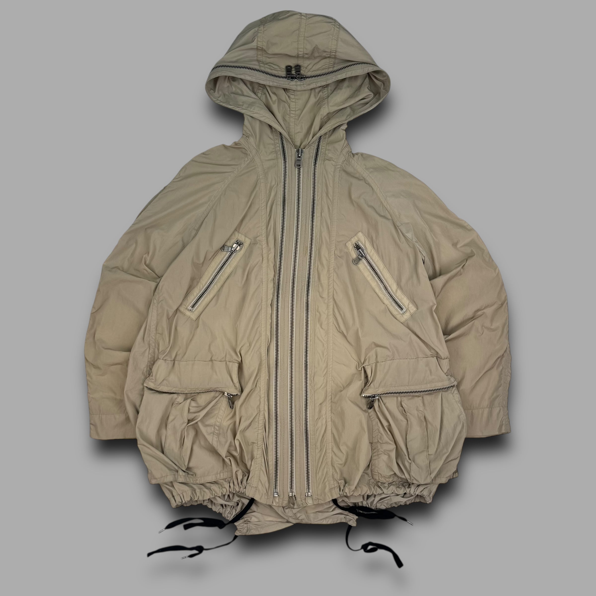 Allsaints 2000's technical triple zip lightweight parka jacket (M) wms