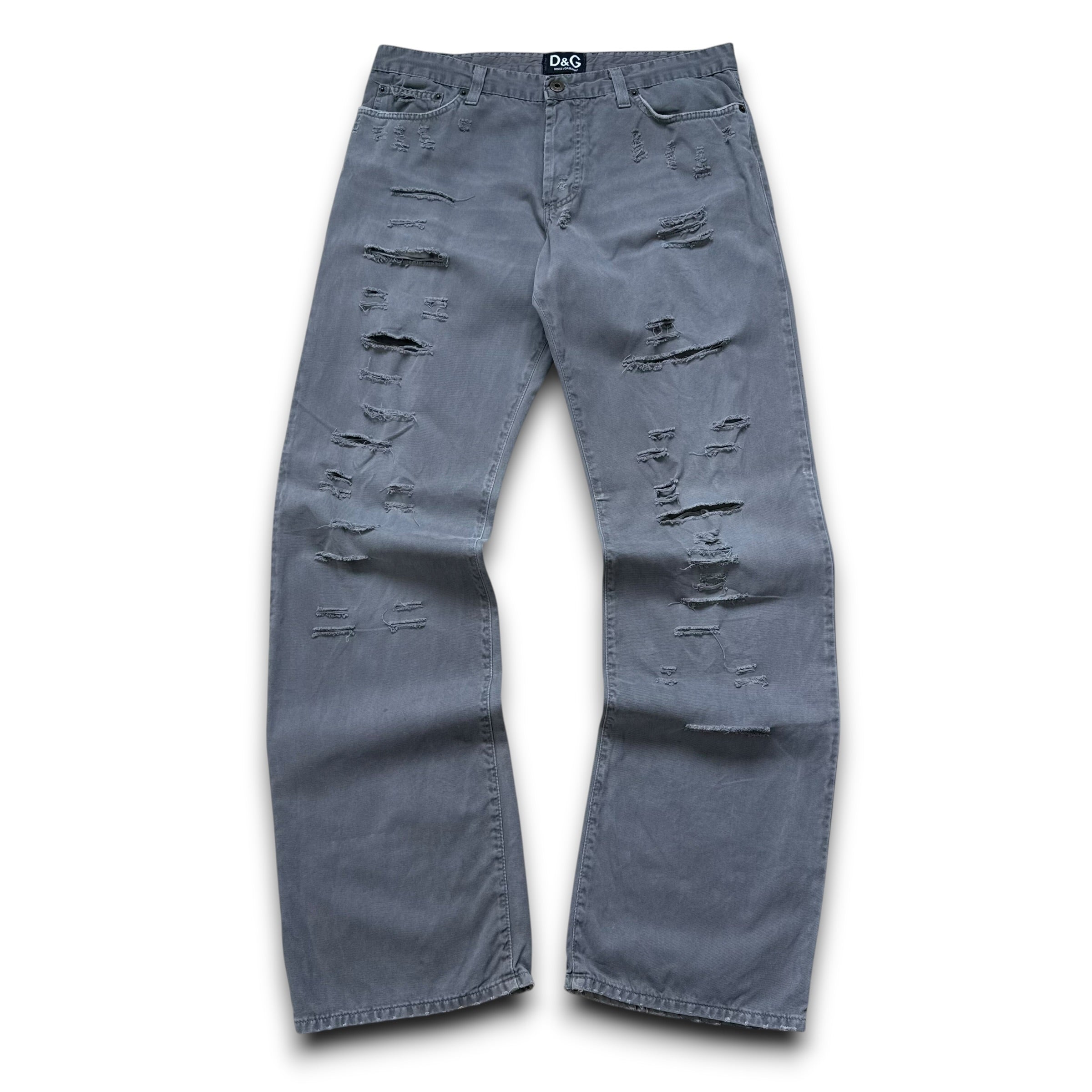 Dolce and gabanna 2000's relaxed straight leg baggy ripped denim jeans (M)