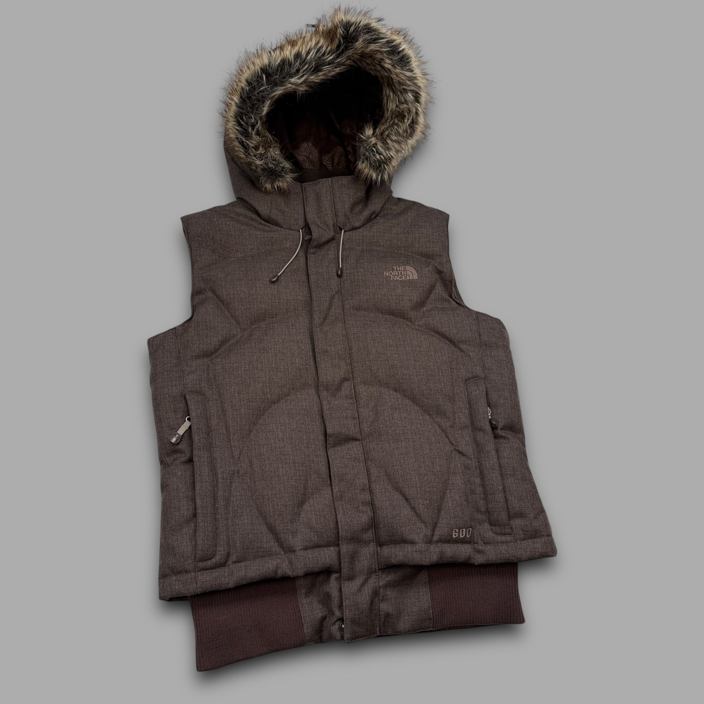 The north face 2007 prodigy technical fur hood downfilled gilet (M) wms
