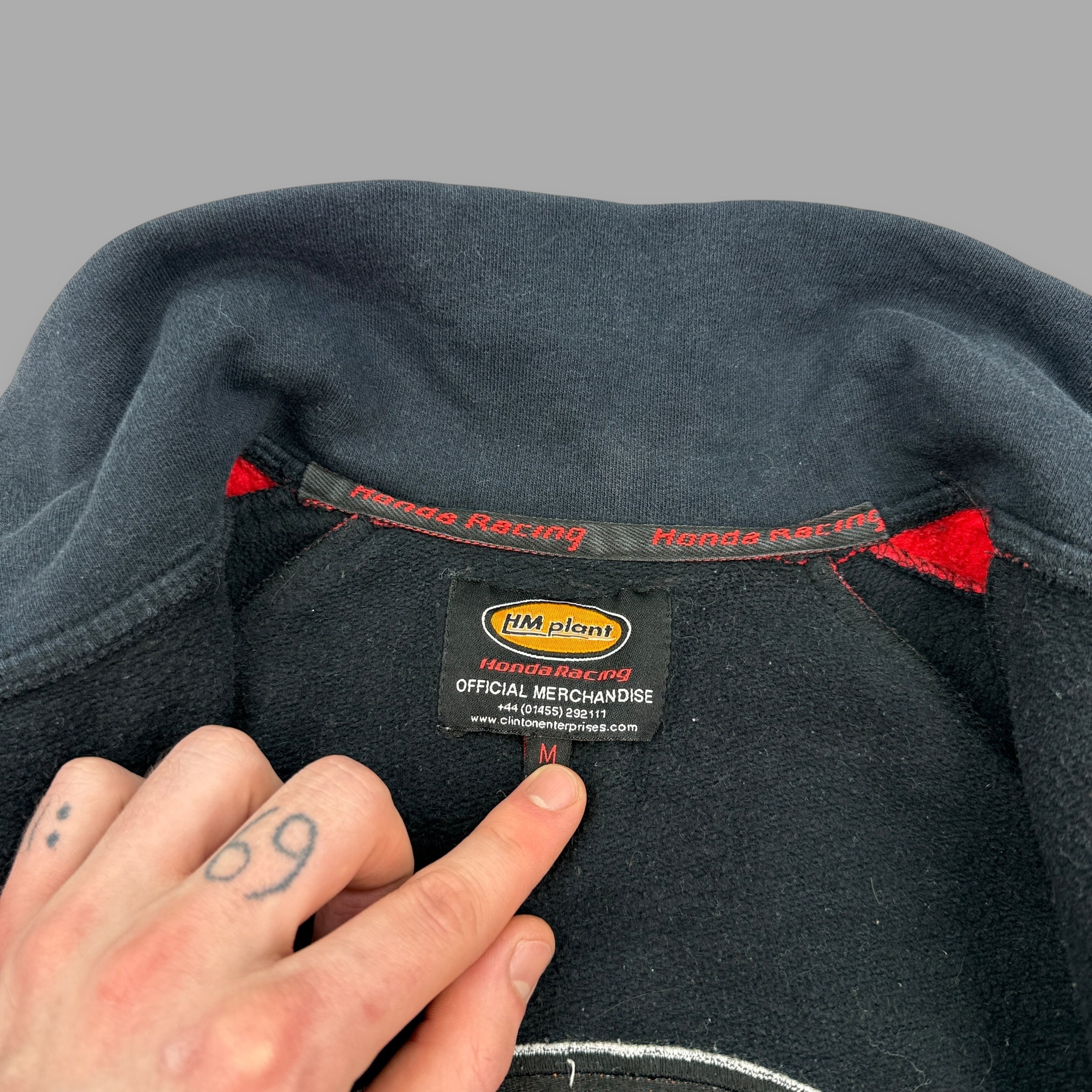 Honda 2000's graphic embroidered zip up cotton track jacket (M) wms