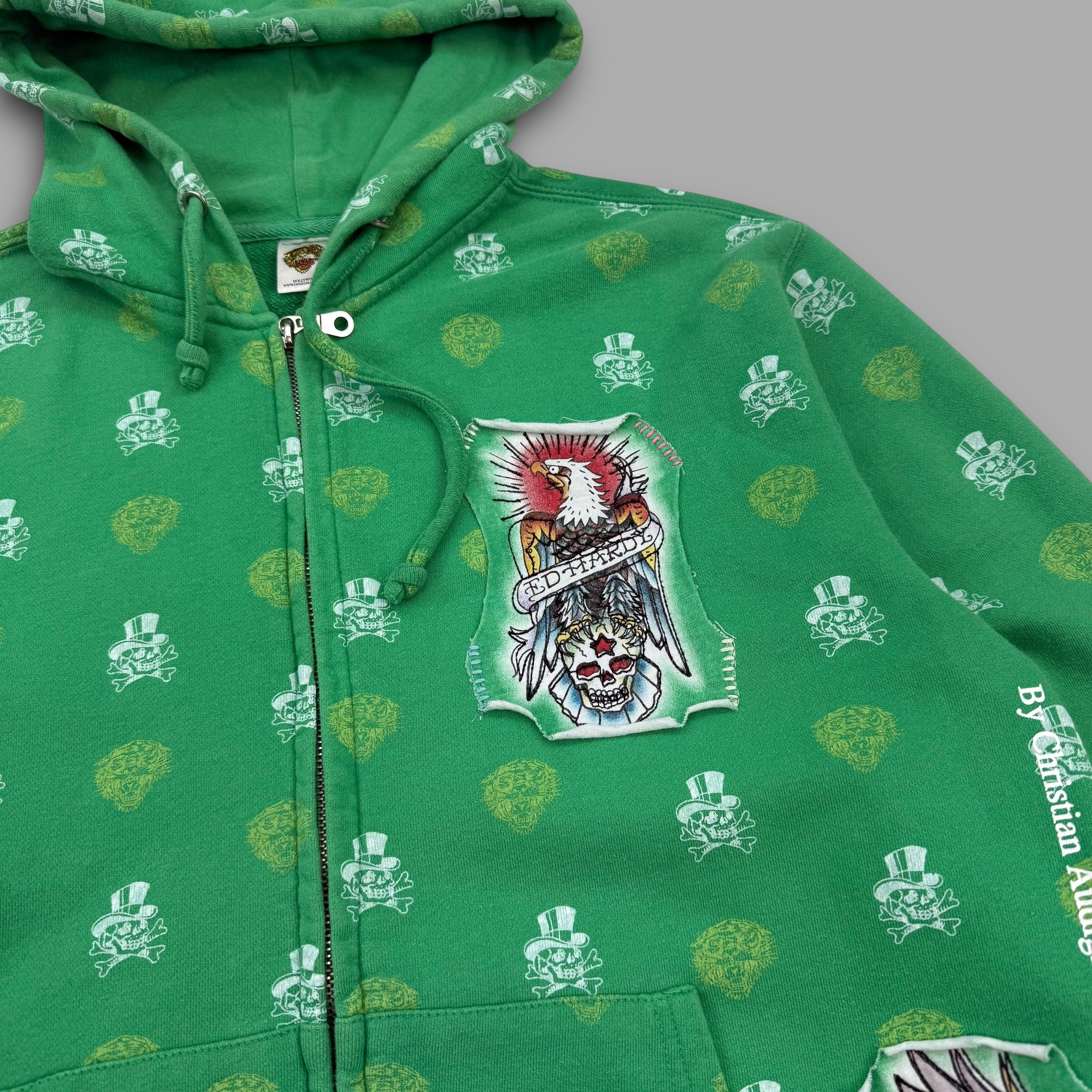 Ed hardy 2000's graphic monogram hoodie (M)