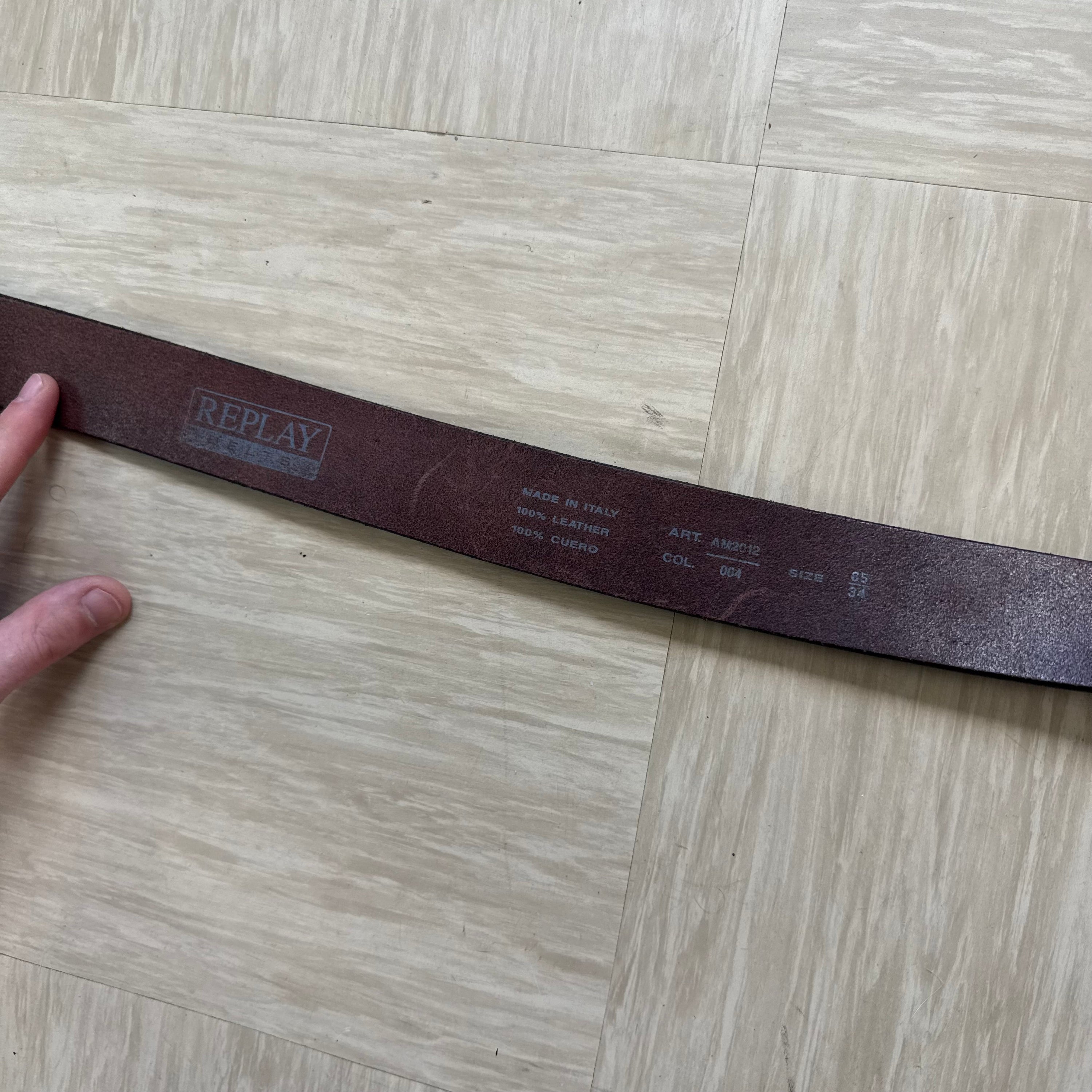 Replay 2000's dark brown leather belt (OS)