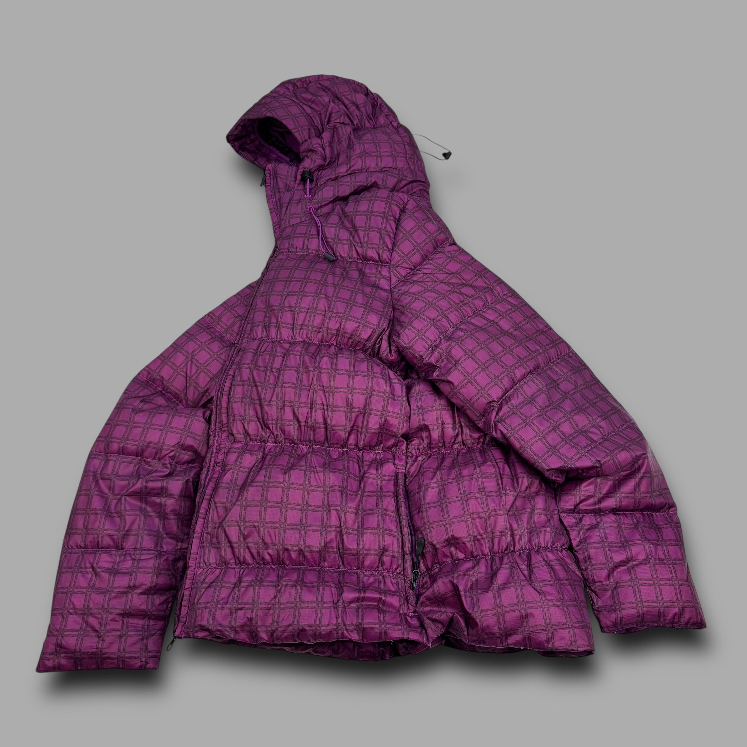 Nike 2000's technical plaid downfilled puffer jacket (M)