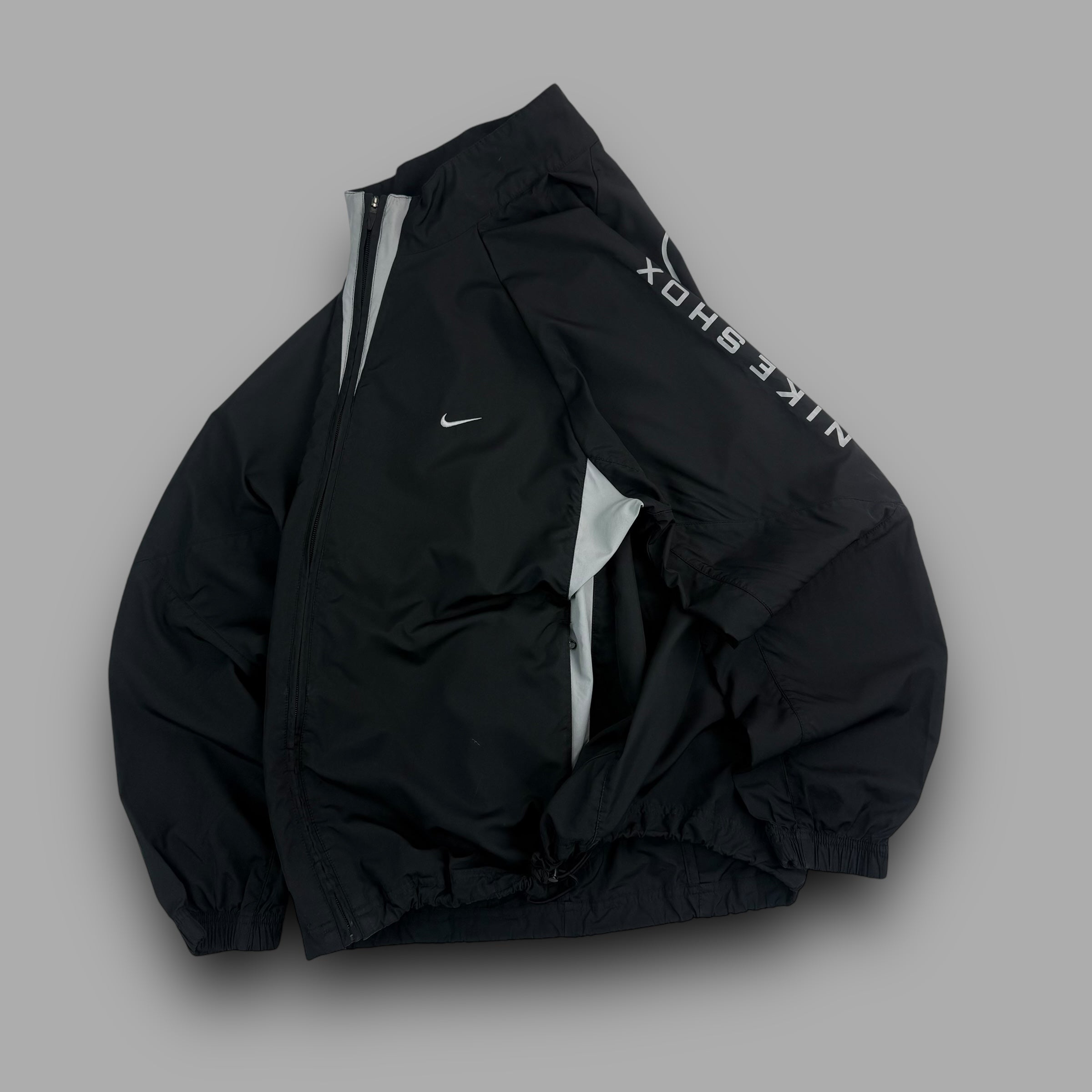 Nike shox 2000's graphic zip-up track jacket (L)