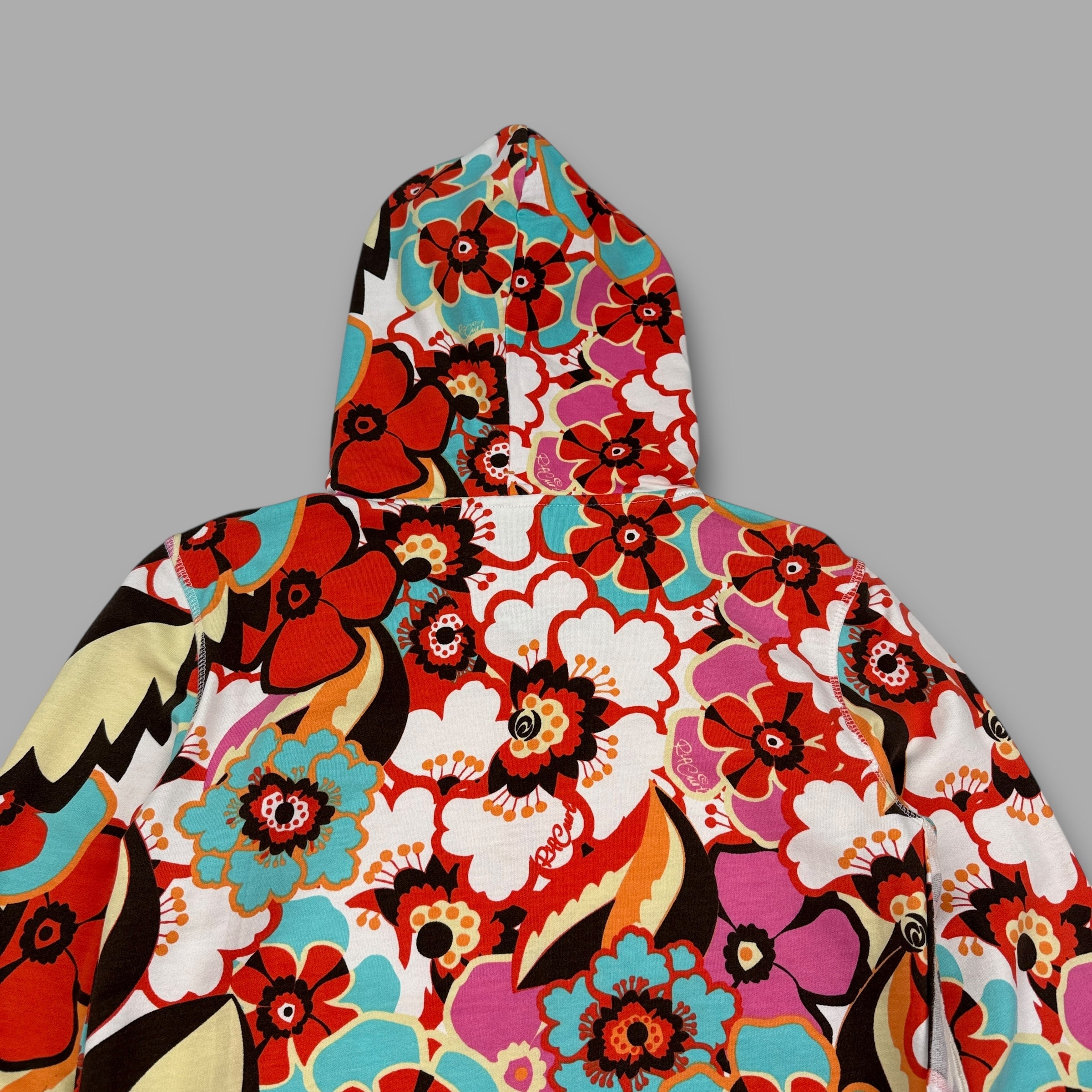 Ripcurl 2000's floral zip up hoodie with embroidery and contrasting hood (M) wms
