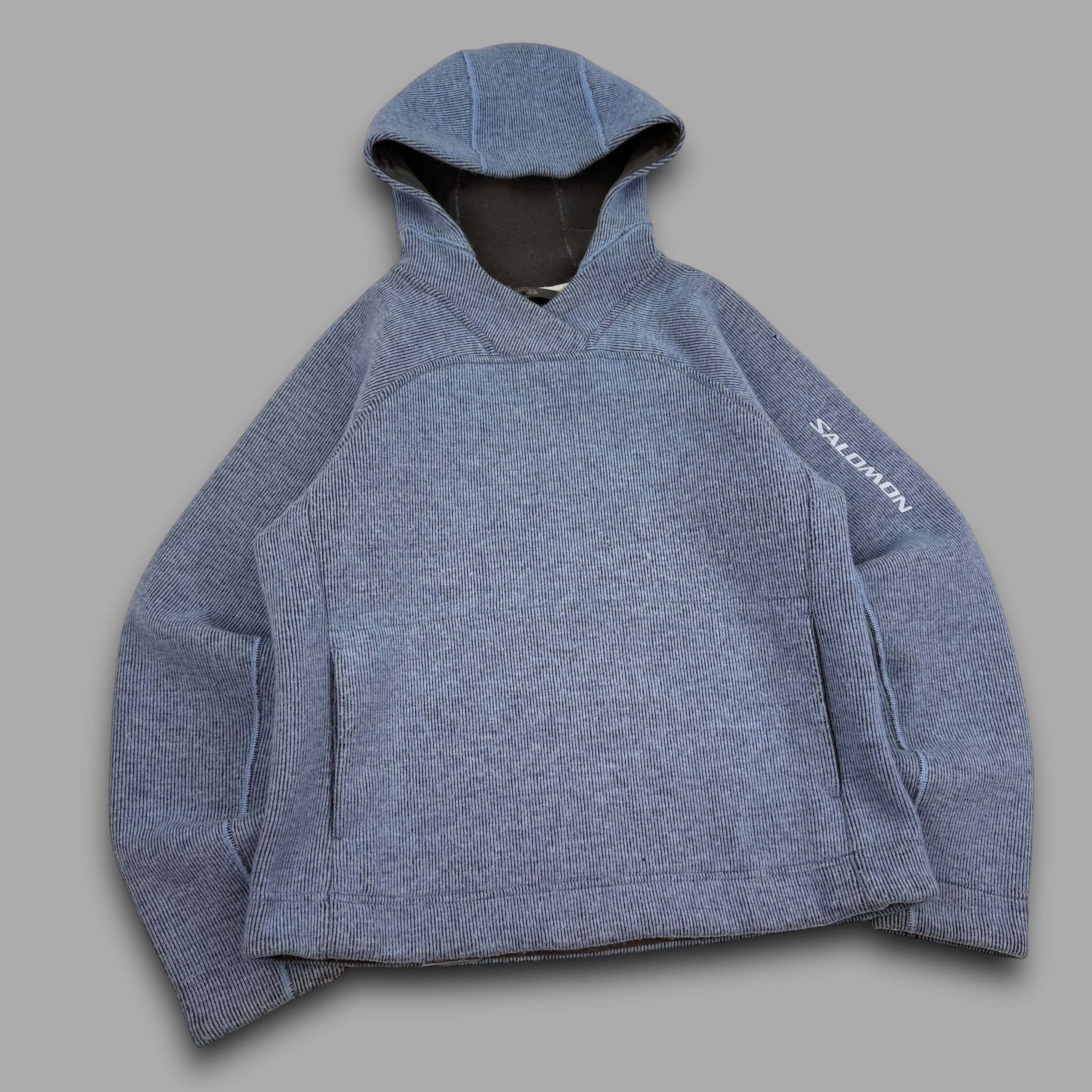 Salomon 2005 technical fleece lined ribbed knit pullover hoodie (S)