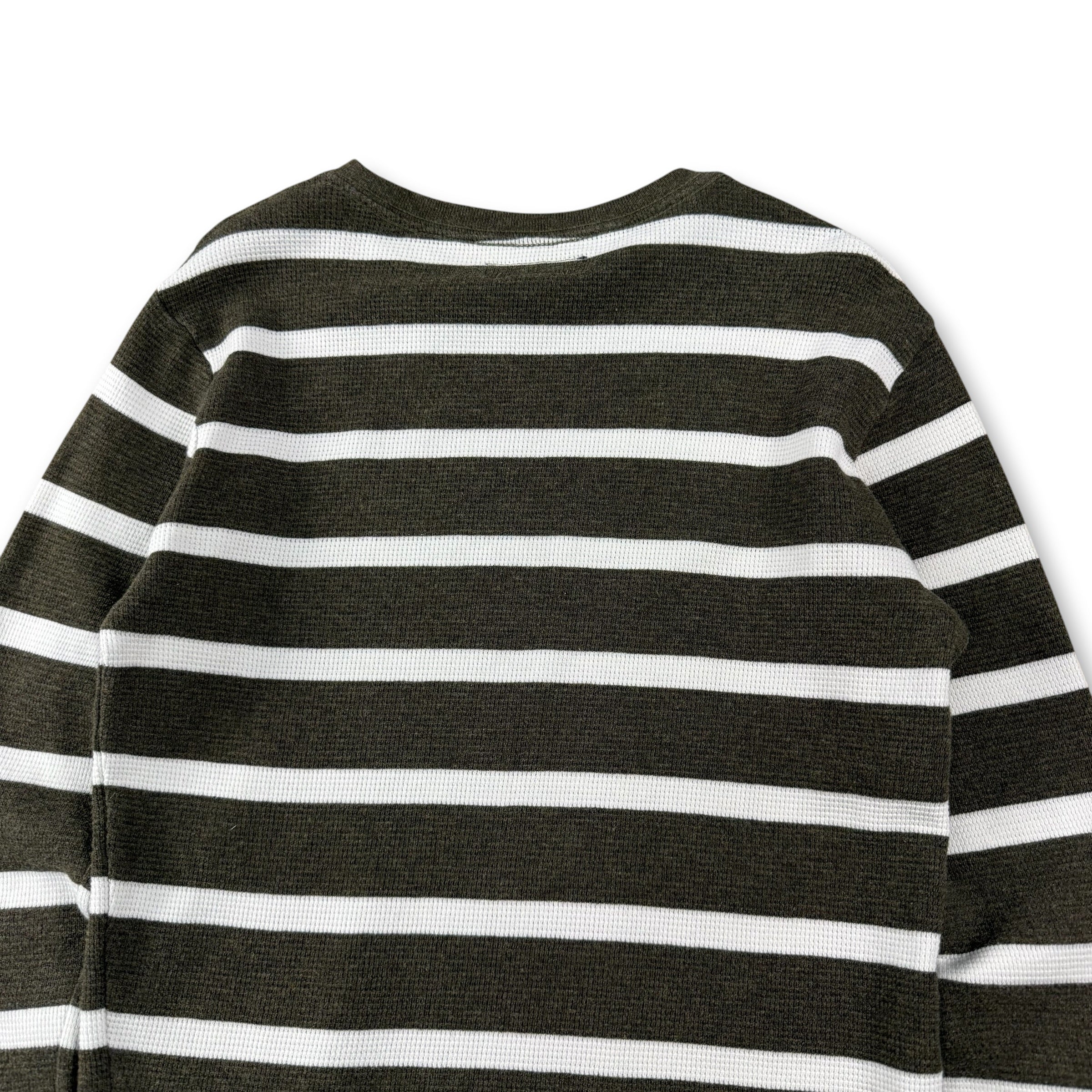 Ralph Lauren 2000's fitted horizontal stripe waffle knit long sleeve (XS)