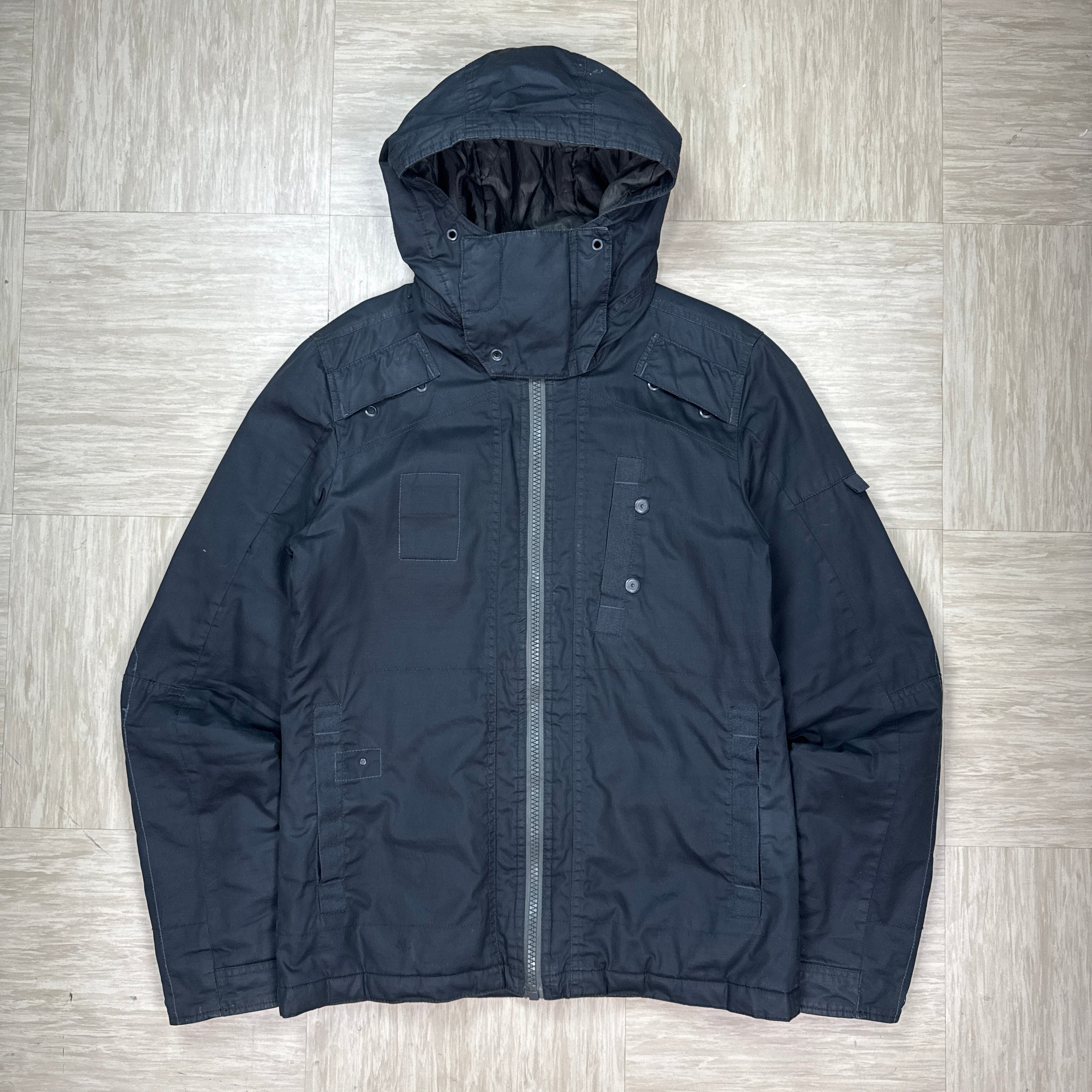 Gstar RAW 2000's technical full zip balaclava style cargo jacket (M)