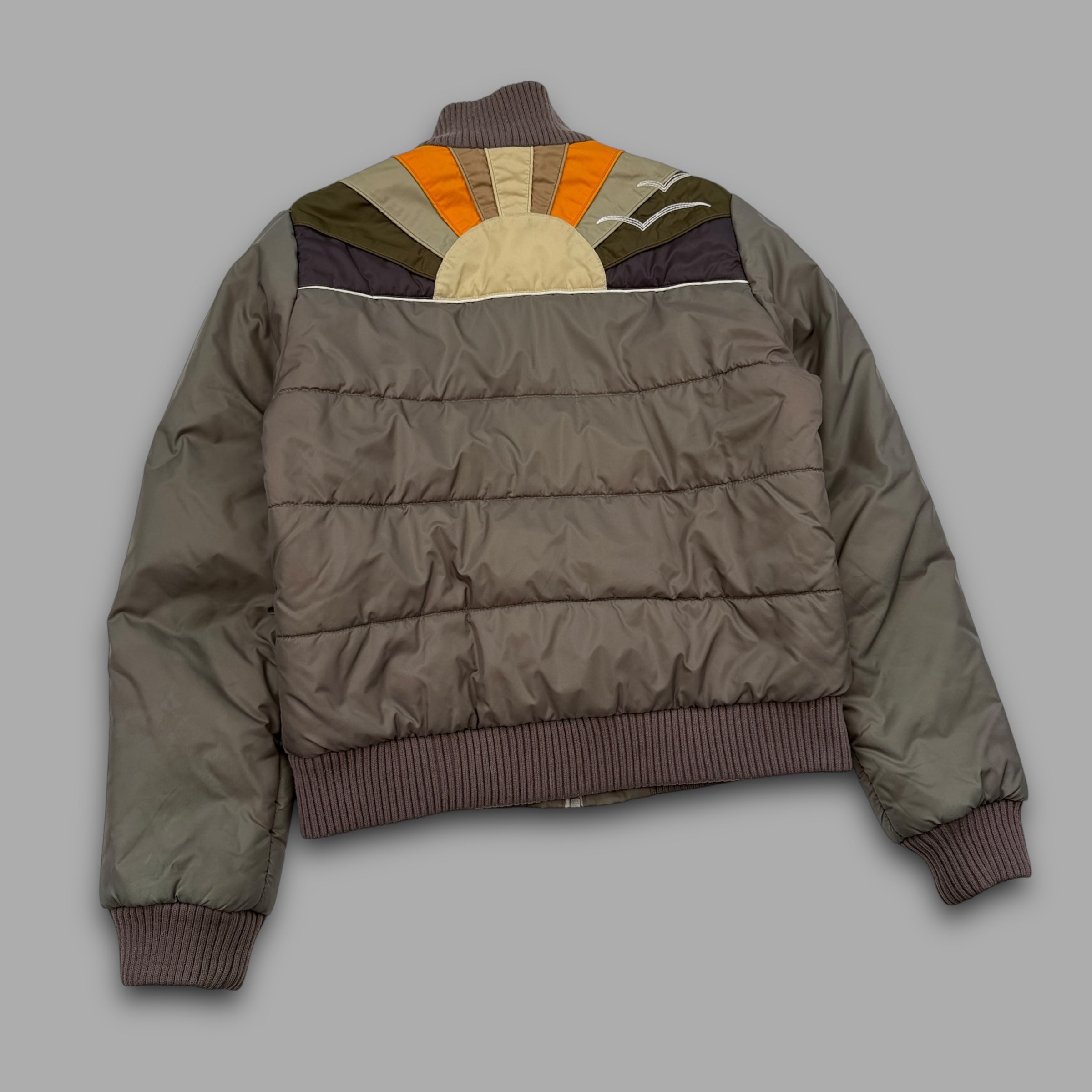 Quiksilver x Roxy 2000's graphic embroidered downfilled puffer jacket (S)