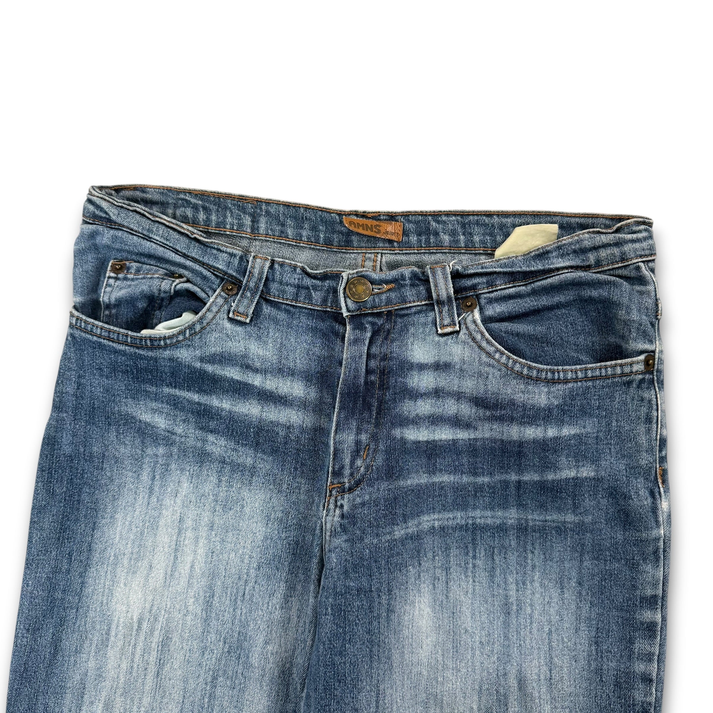 AMNs 2000's fitted washed denim bootcut flare jeans (S)