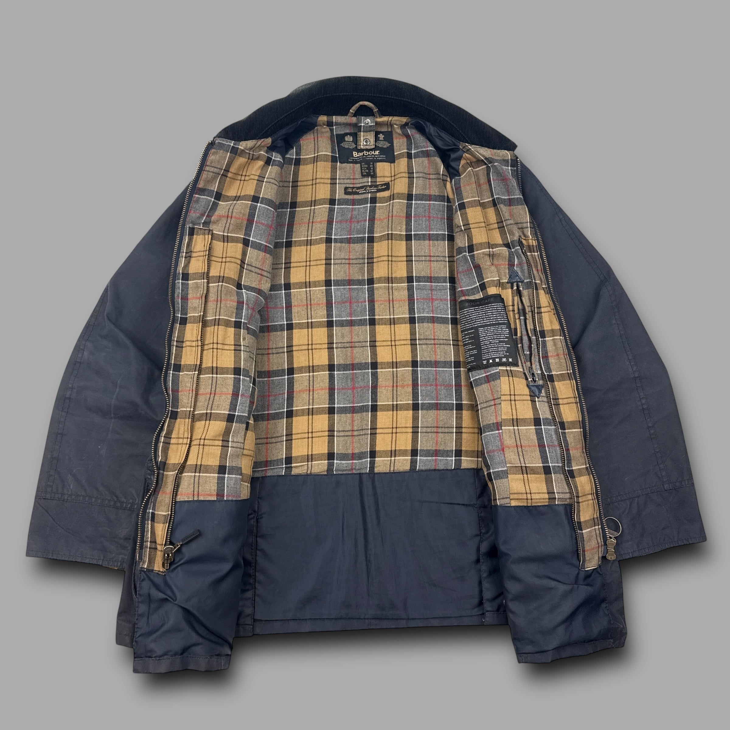 Barbour 2000's beadnell technical zip-up waxed jacket (S-M)