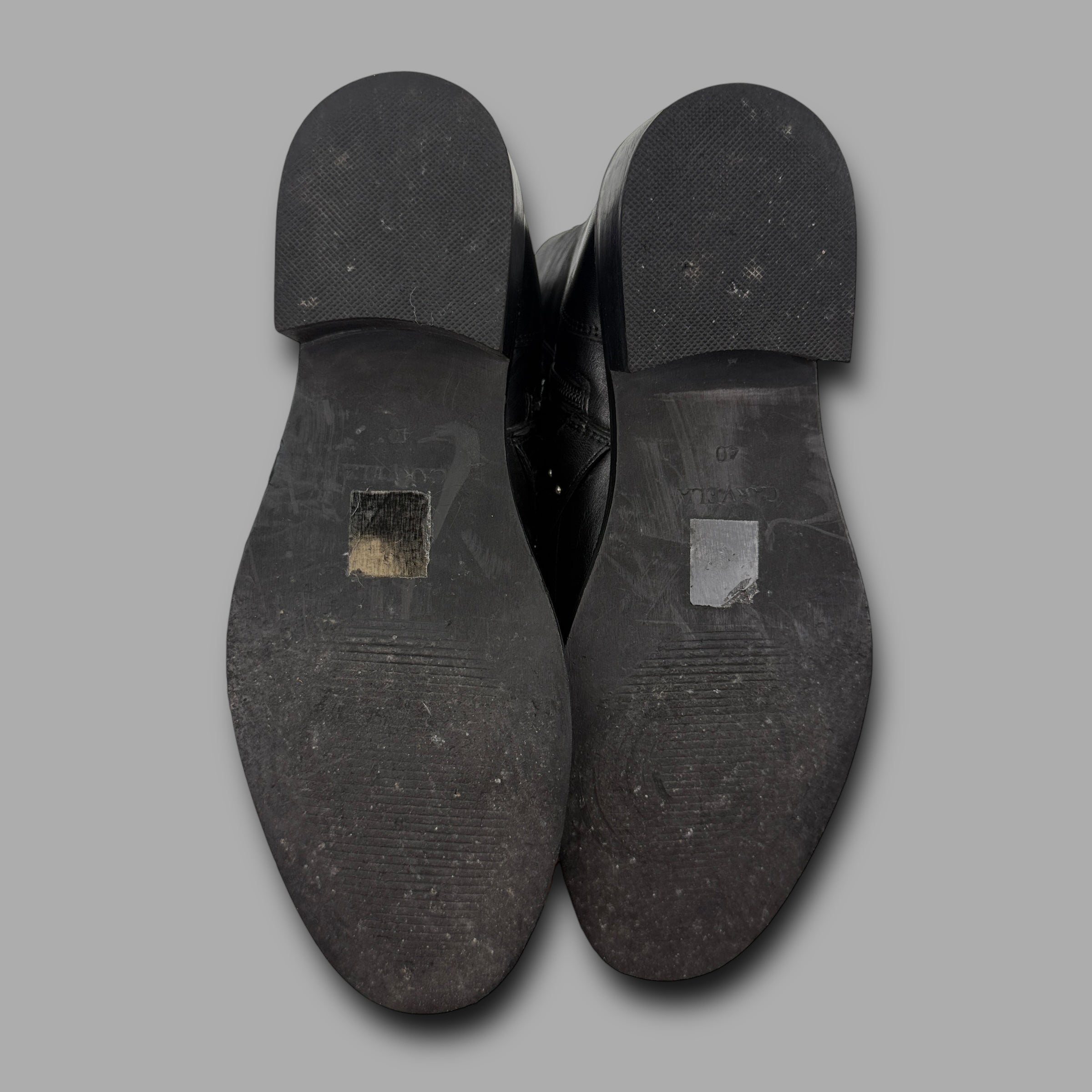 Carvela strap black leather studded buckle ankle boots (UK7)