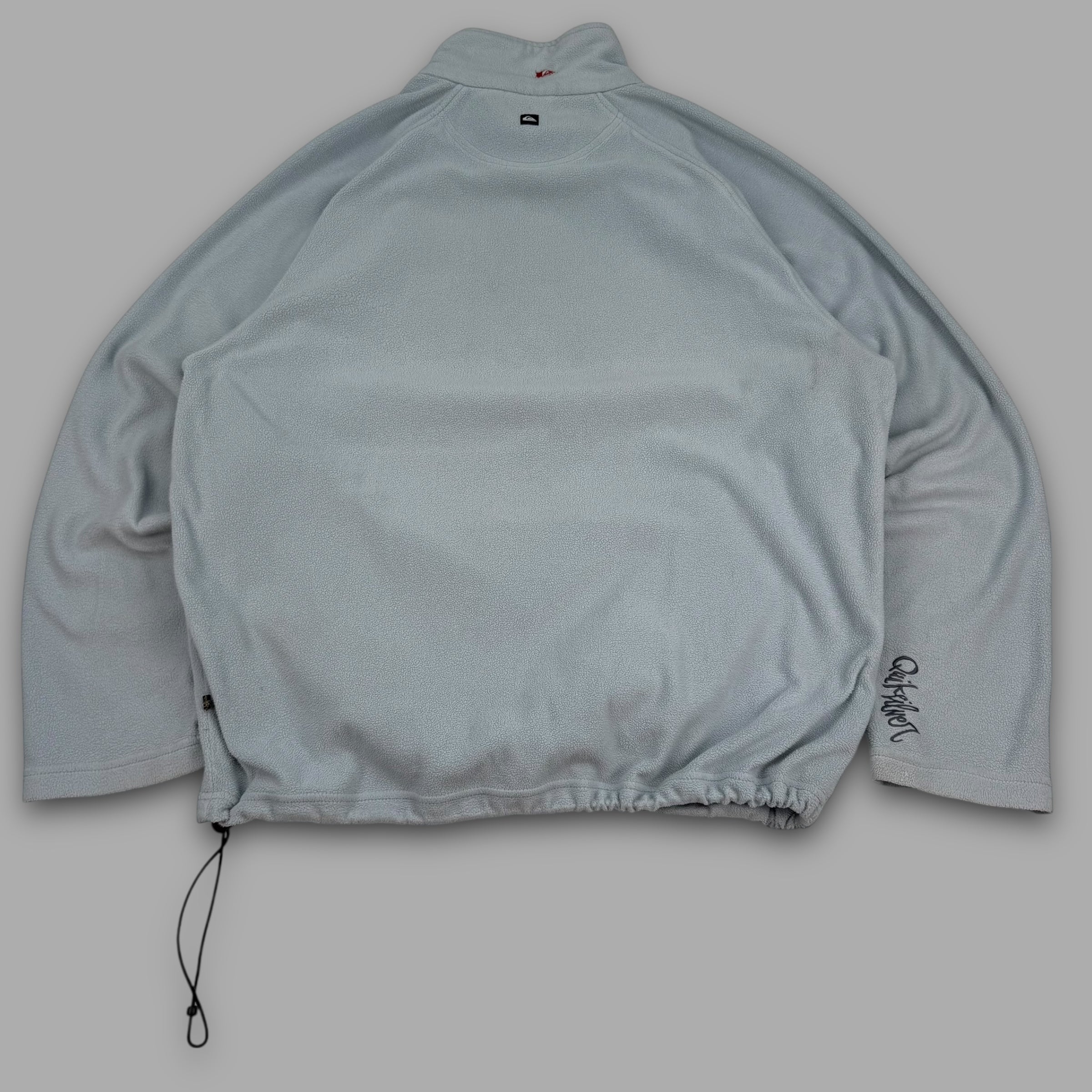 Quiksilver 2000's technical asymmetrical zip graphic spellout fleece (L)