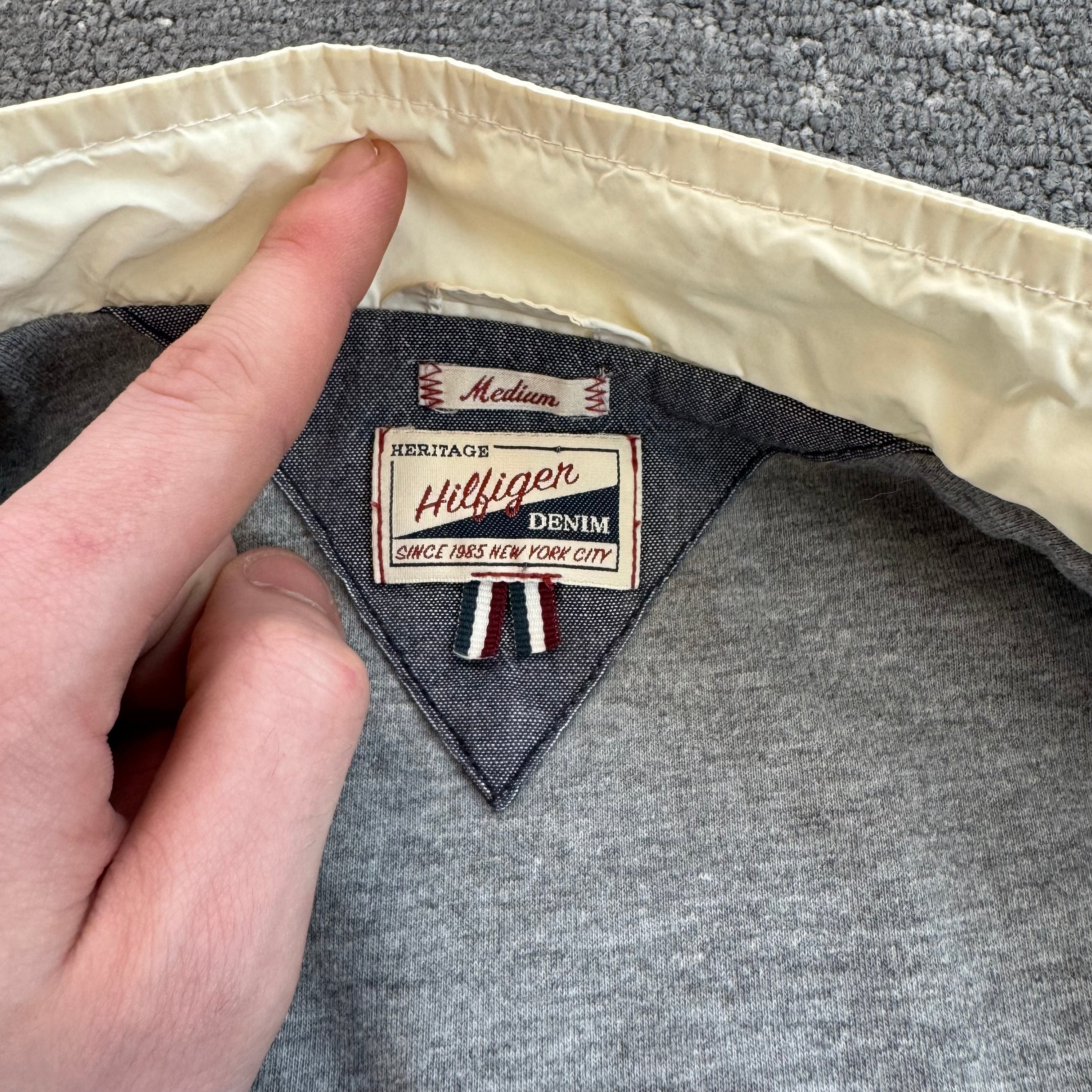 Tommy Hilfiger 2007 technical multi-pocket cropped embroidered nylon jacket (M) wms