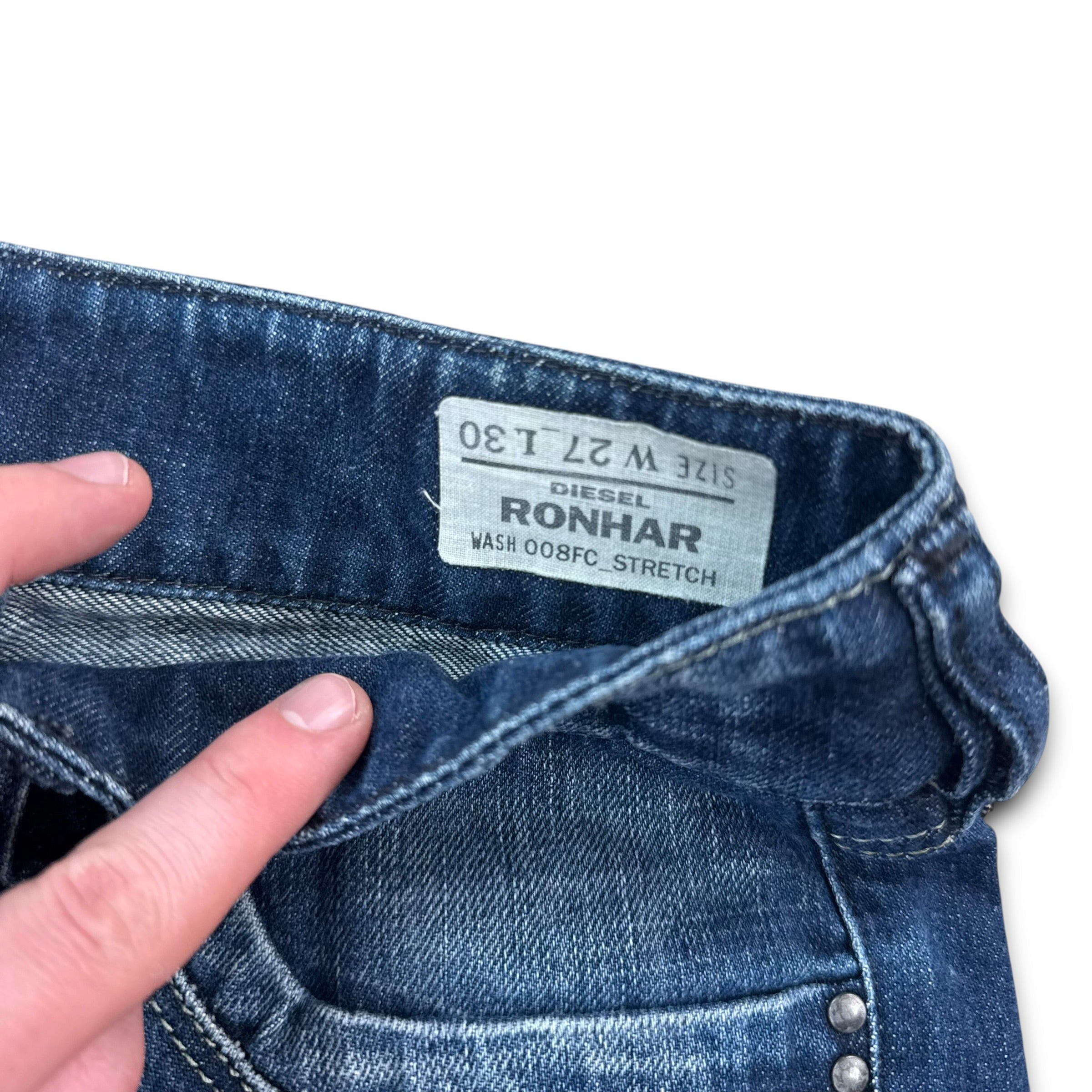 Diesel ronhar 2000's dark denim low waisted bootcut jeans (S)