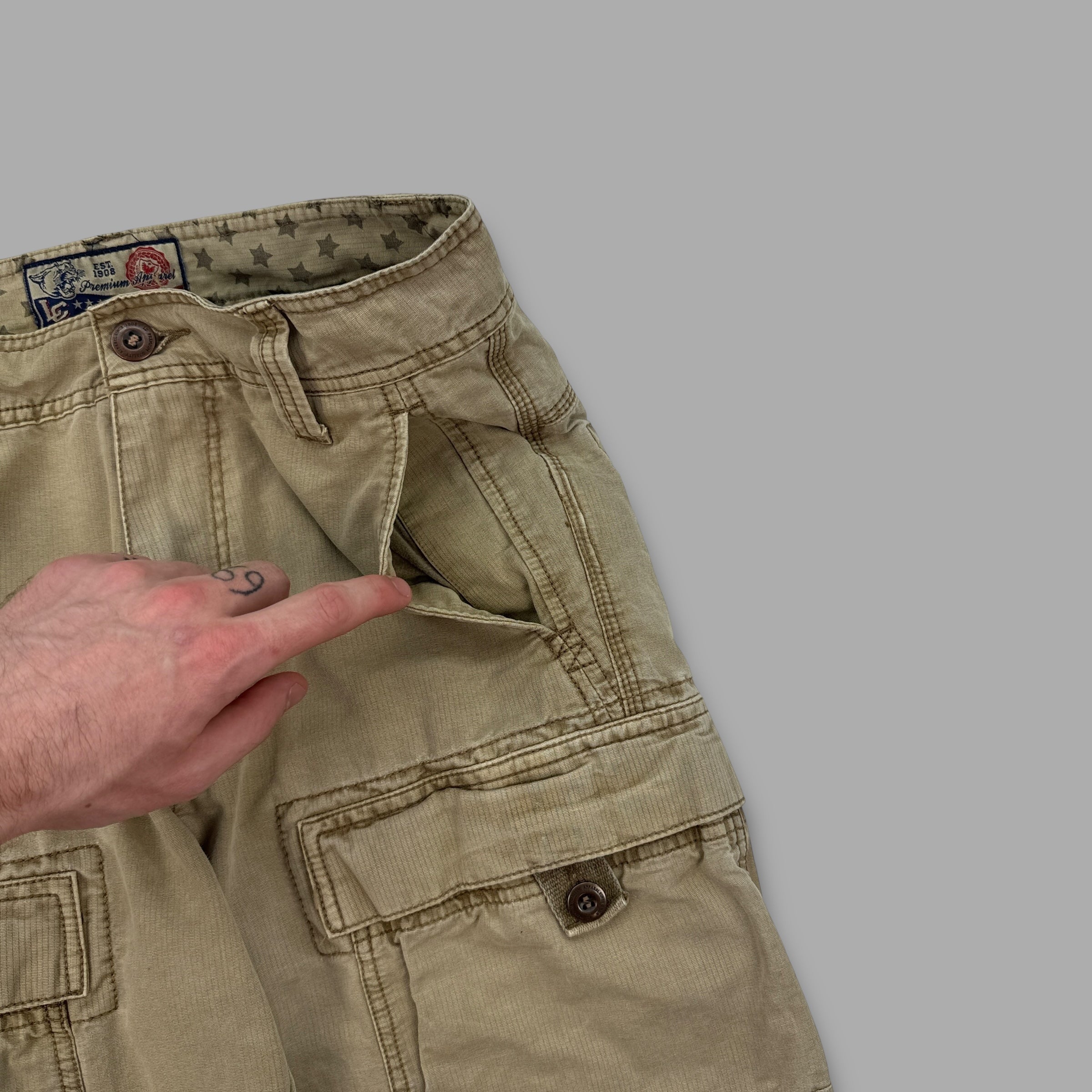 Lee 2000's contrast stitch straight leg cargo trousers (S)