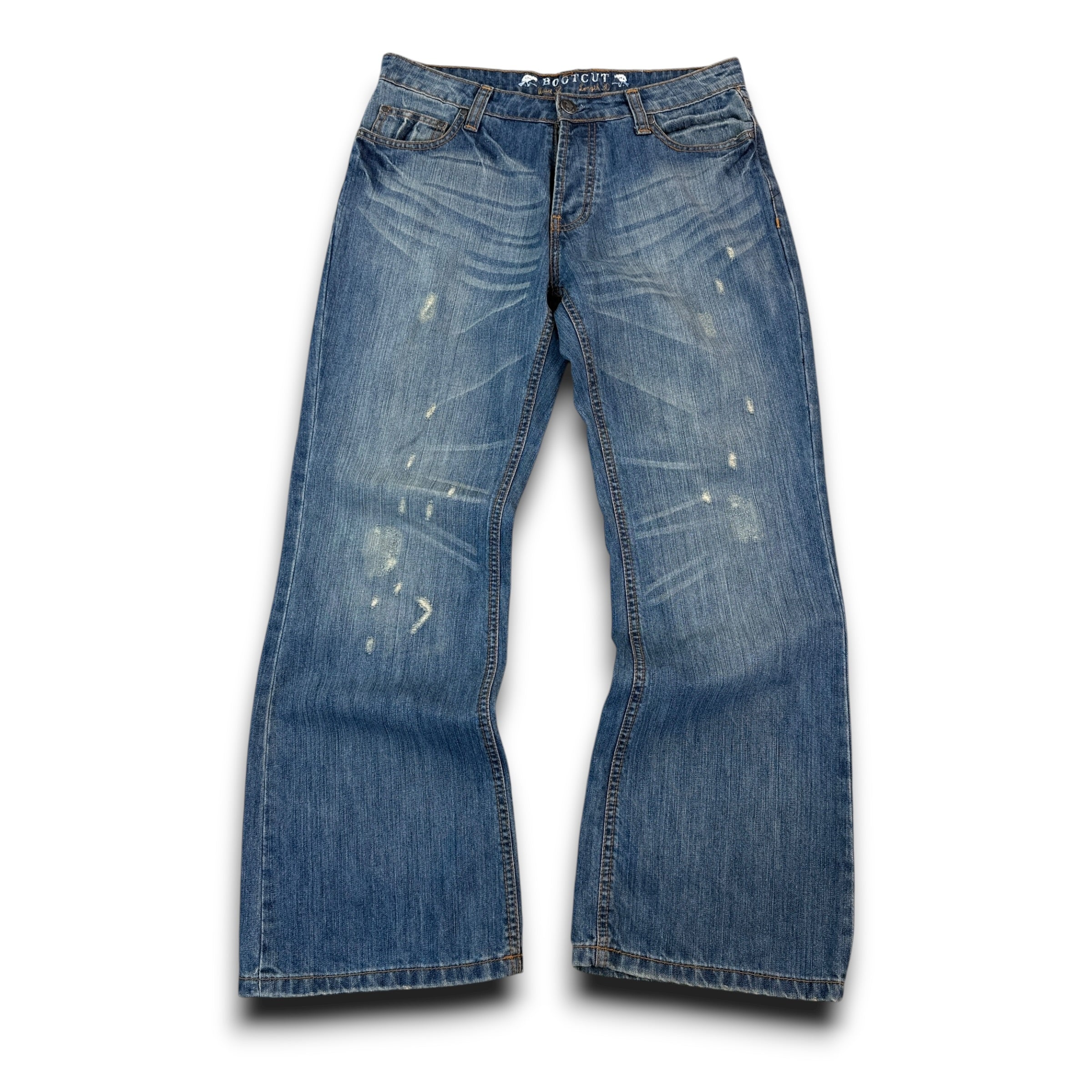 New look 2000's vintage baggy denim bootcut jeans (S)