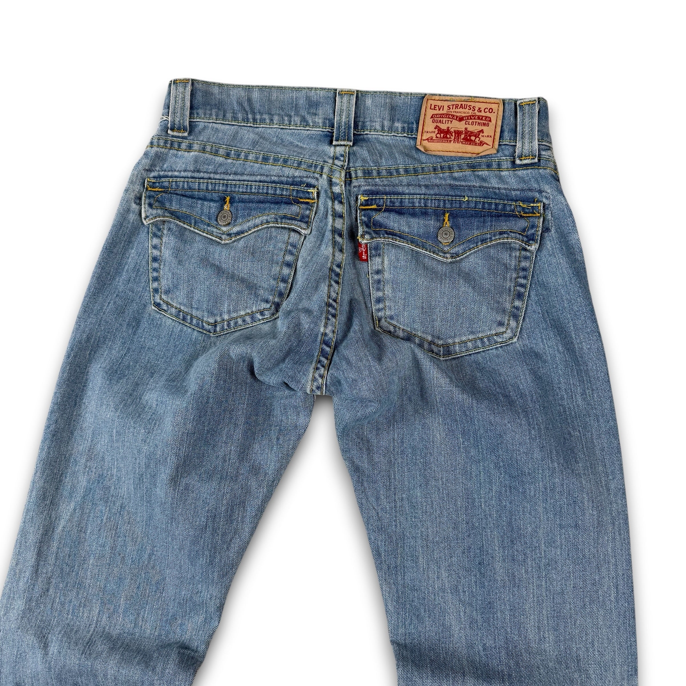 Levi's 542 2000's low waisted faded light denim flare jeans (S)