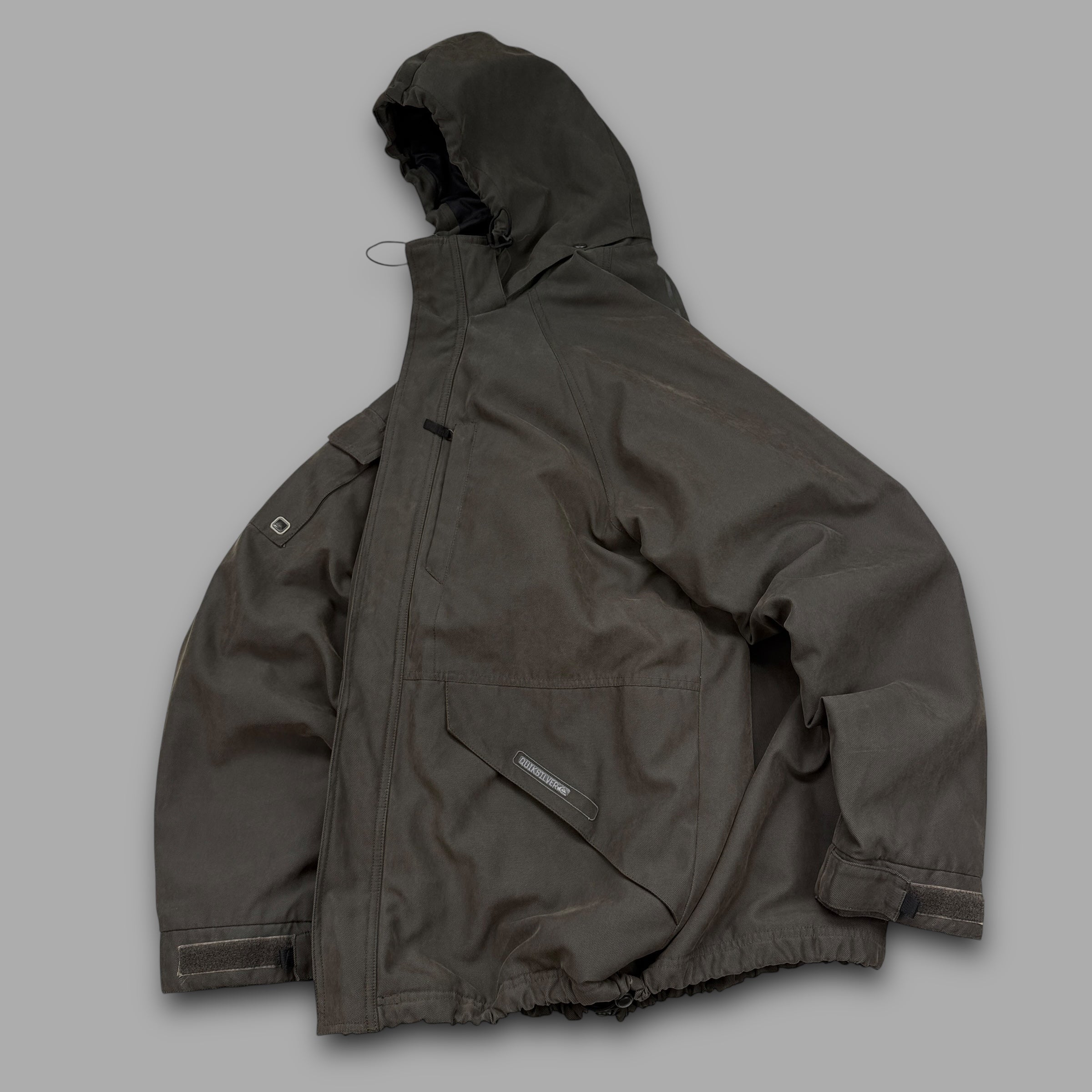 Quiksilver 2000's technical multi-pocket parka jacket (L)