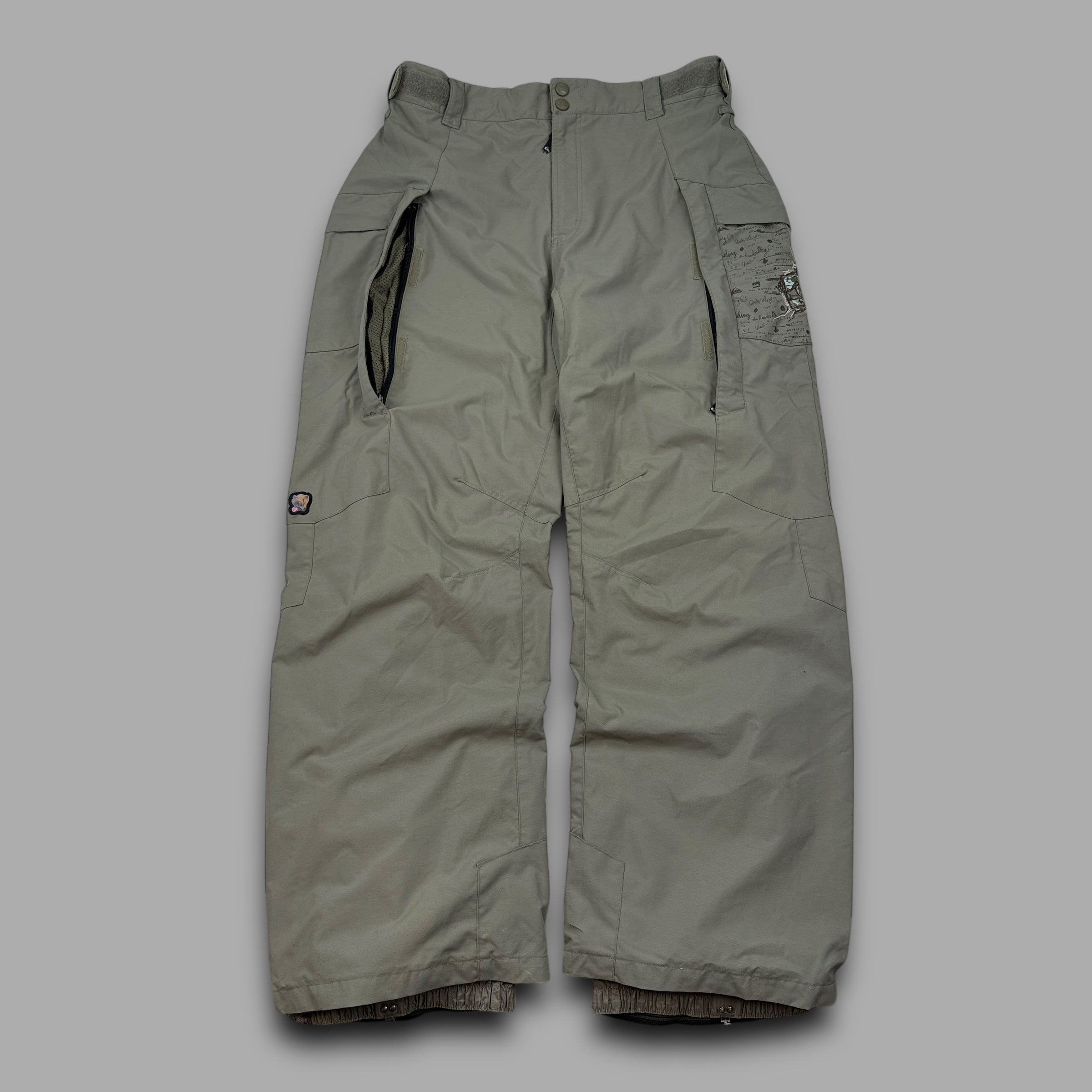Quiksilver x-series 2000's technical baggy ski sallopettes (L)