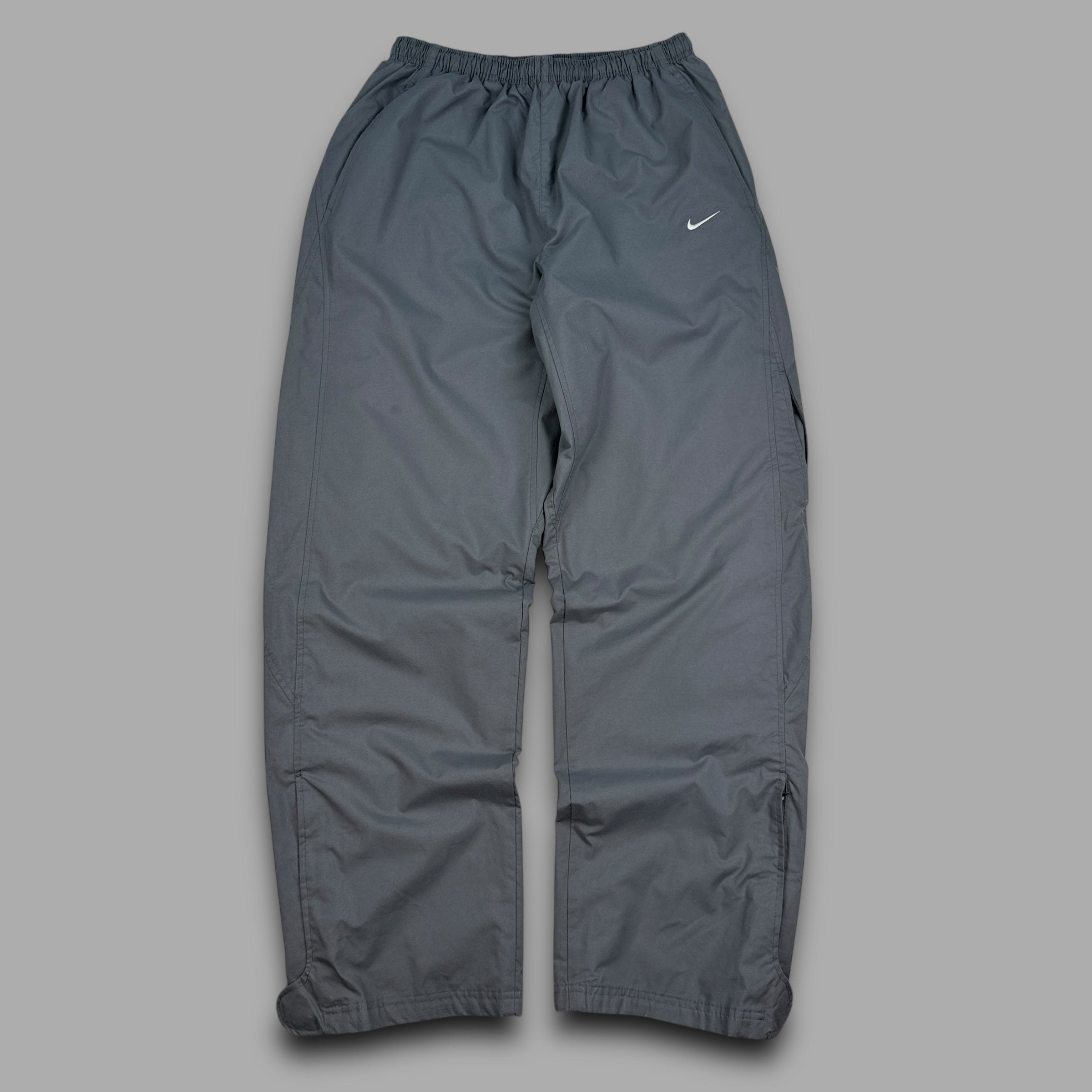 Nike 2000's baggy panelled uncuffed track bottoms (L)