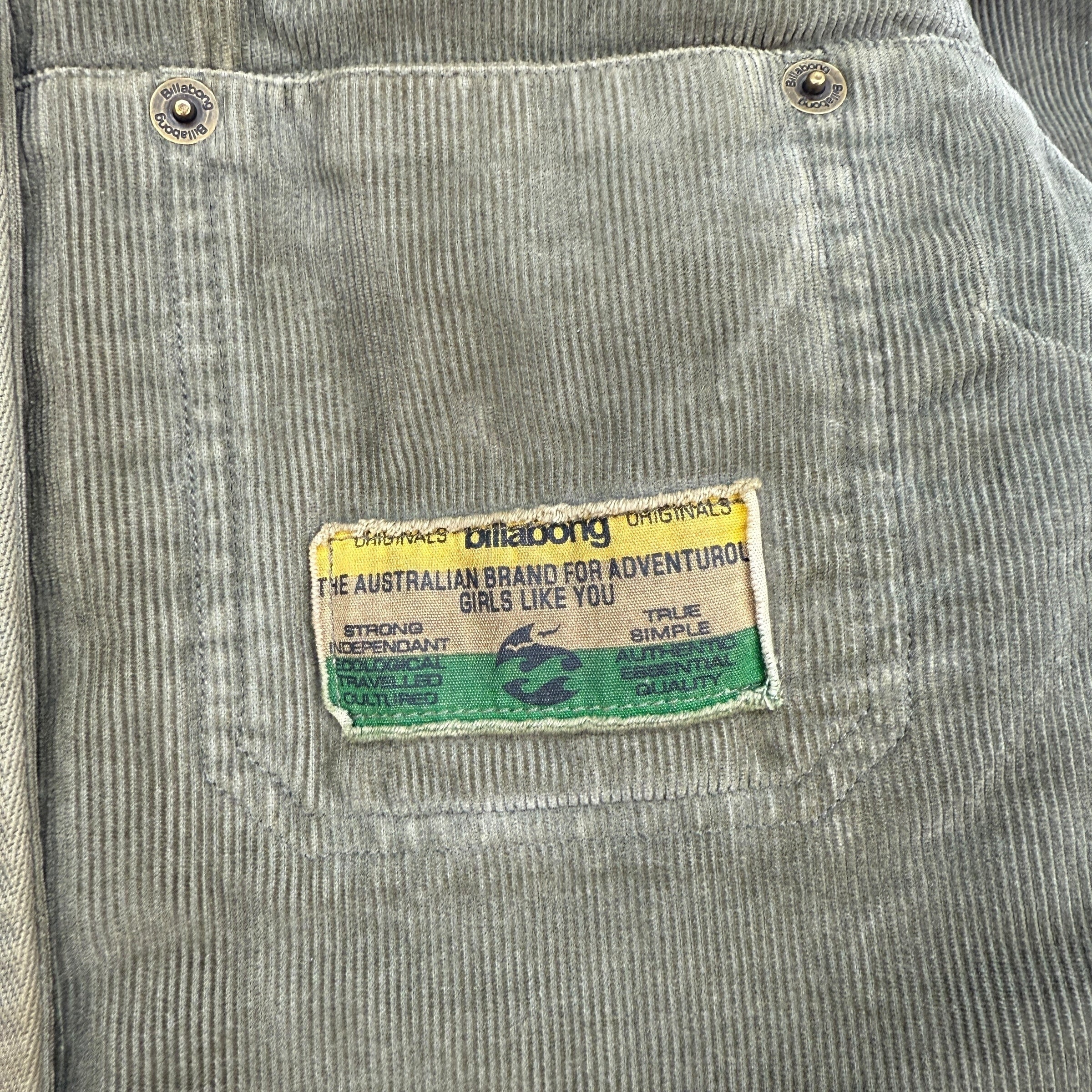 Billabong 2000's corduroy multi-pocket fur collar zip-up jacket (S)