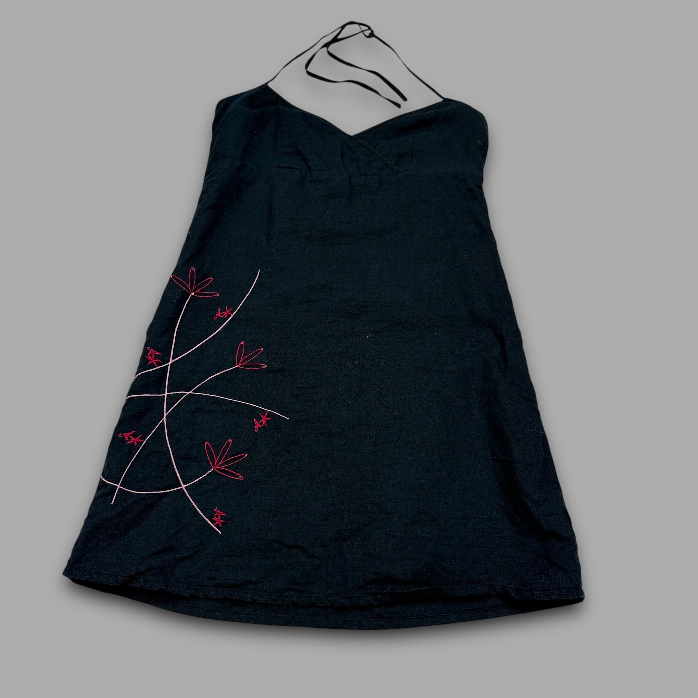 Animal 2000's halter neck embroidered slip dress (S) wms