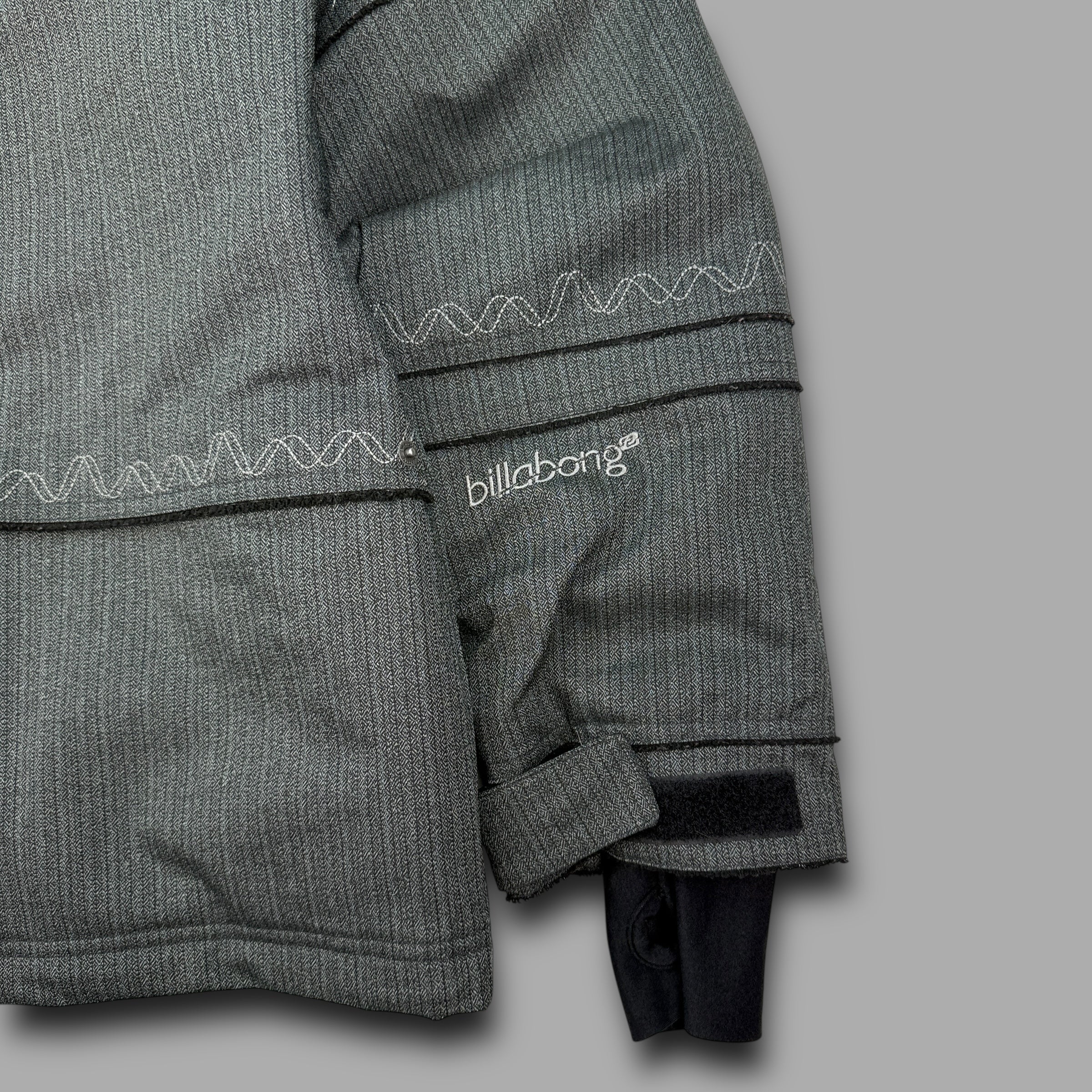 Billabong 2000's technical graphic pinstripe fur hood softshell ski jacket (L) wms