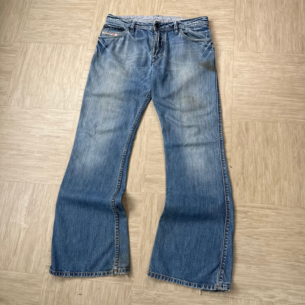 Diesel zaf 2000's relaxed flared bootcut denim jeans (S)